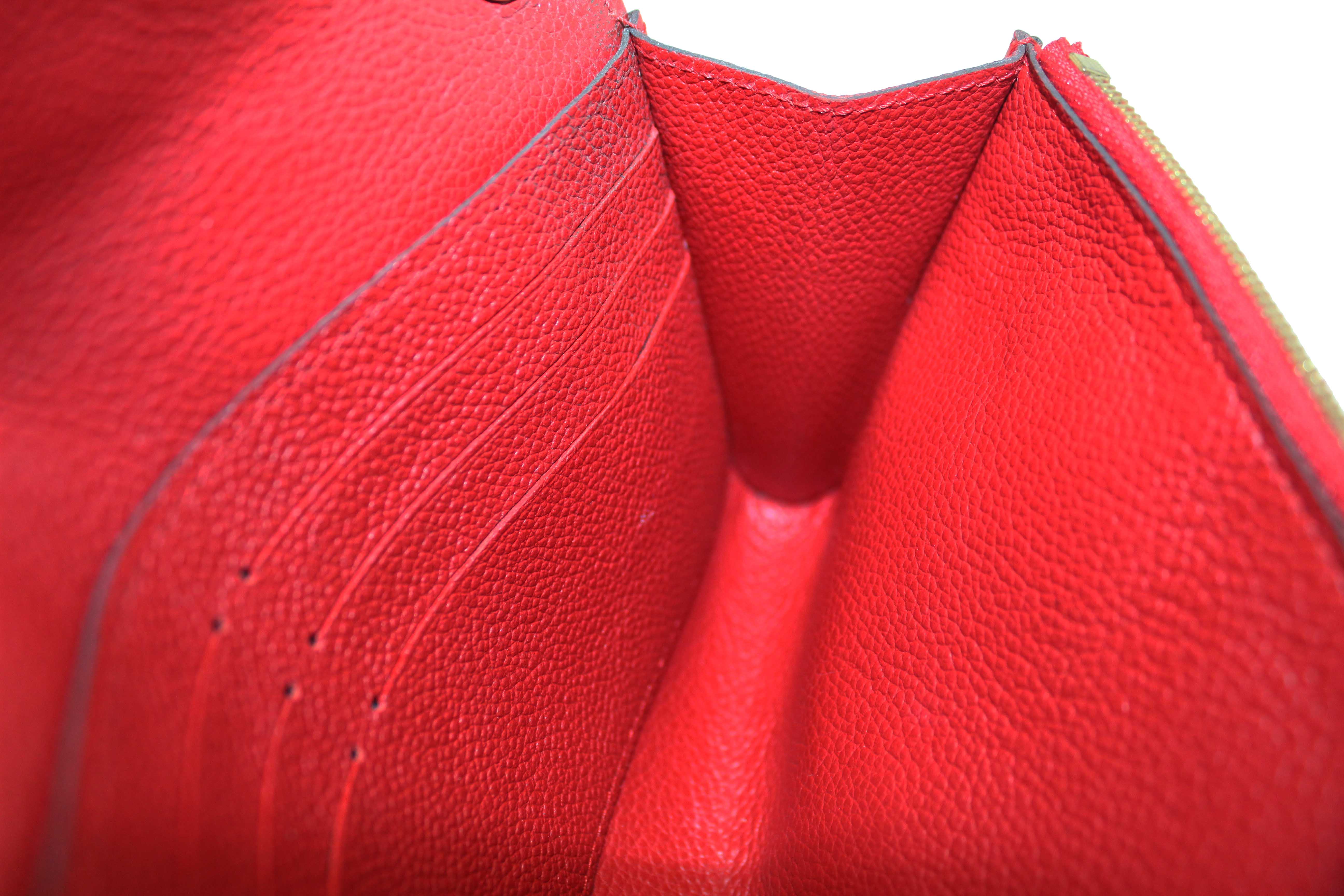 Authentic Louis Vuitton Red Empreinte Leather Saint-Germain Pochette With Chain