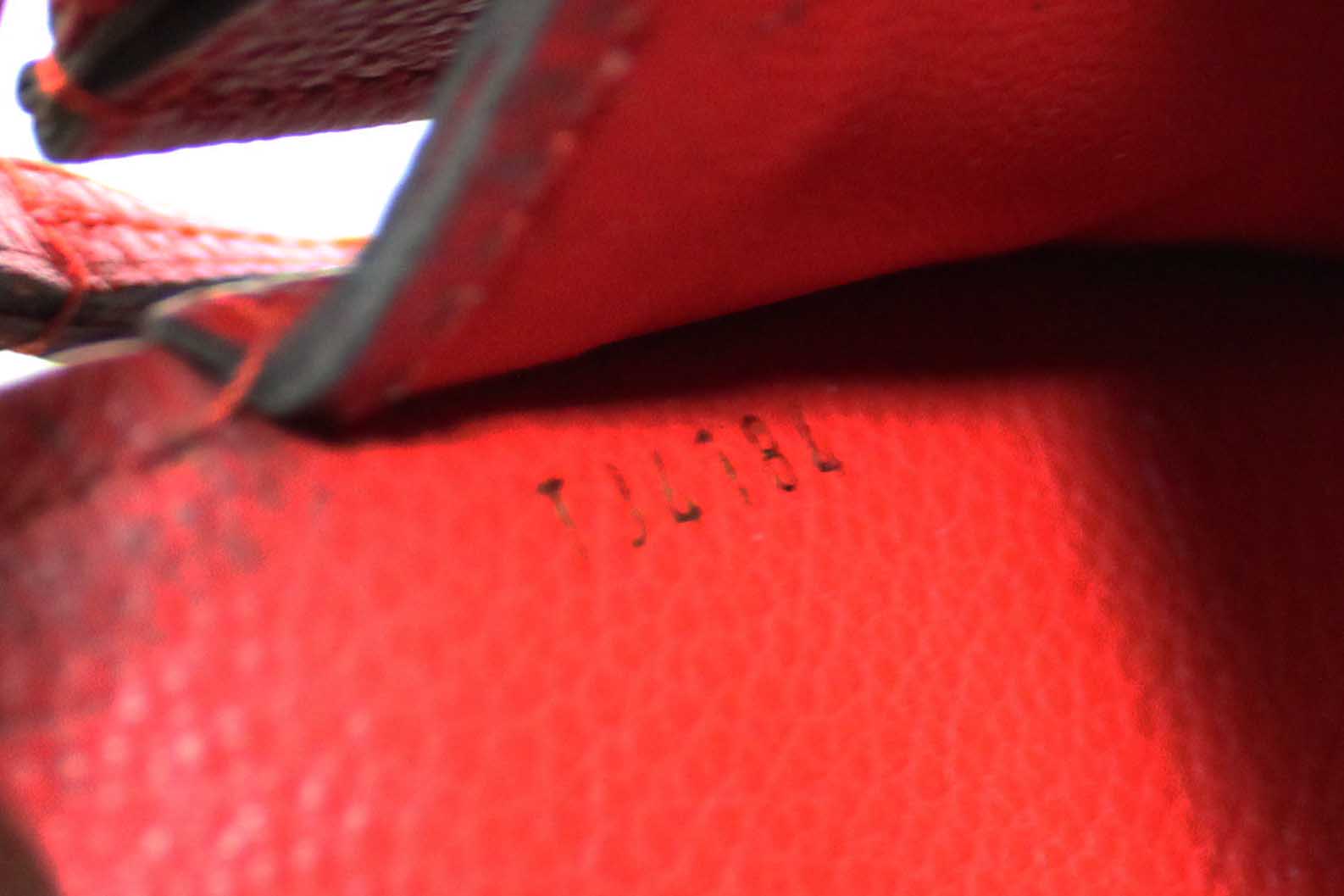 Authentic Louis Vuitton Red Empreinte Leather Saint-Germain Pochette With Chain