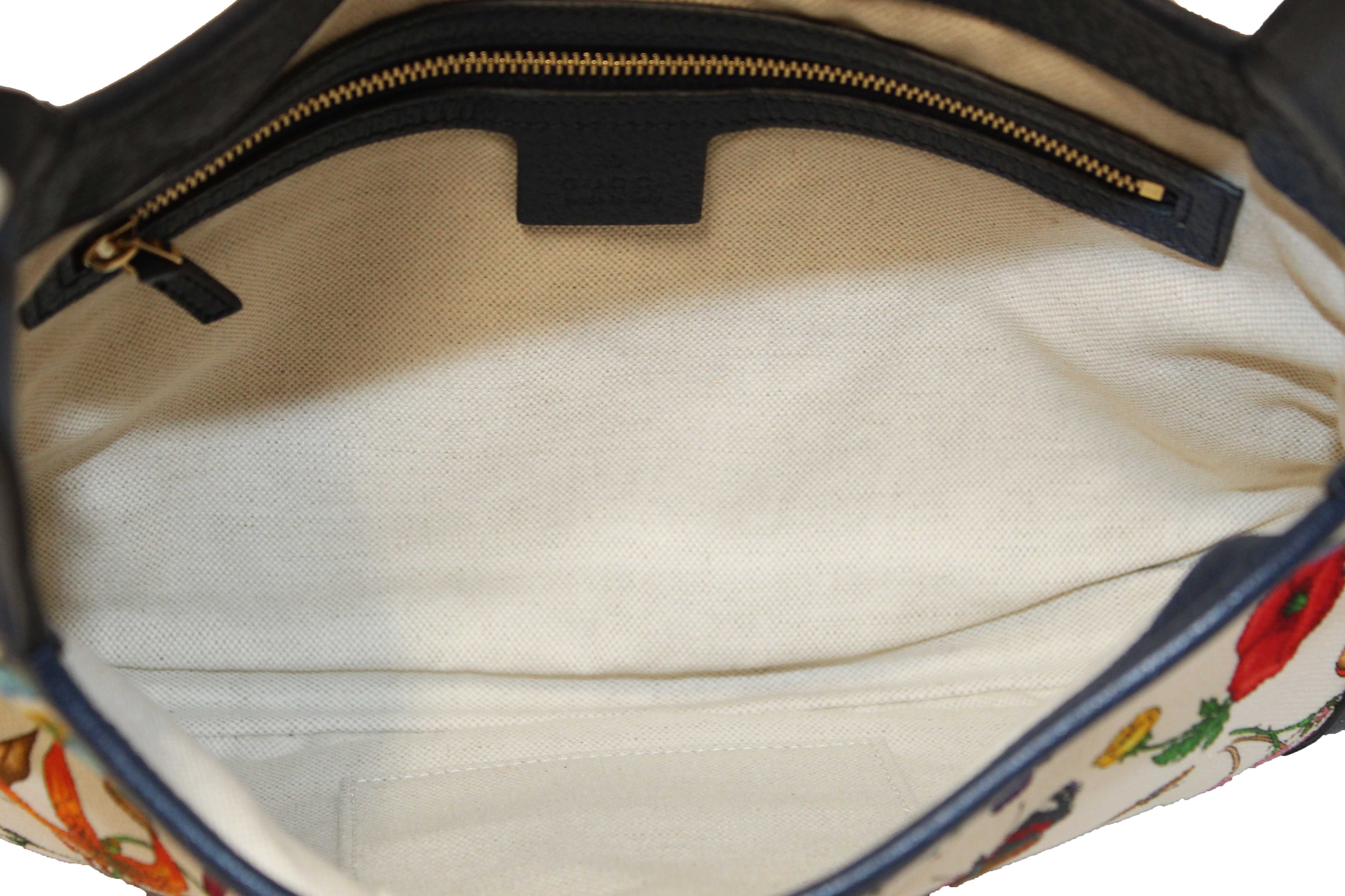 Authentic Gucci Blue Flora Canvas Jackie 1961 Medium Shoulder Bag 550152