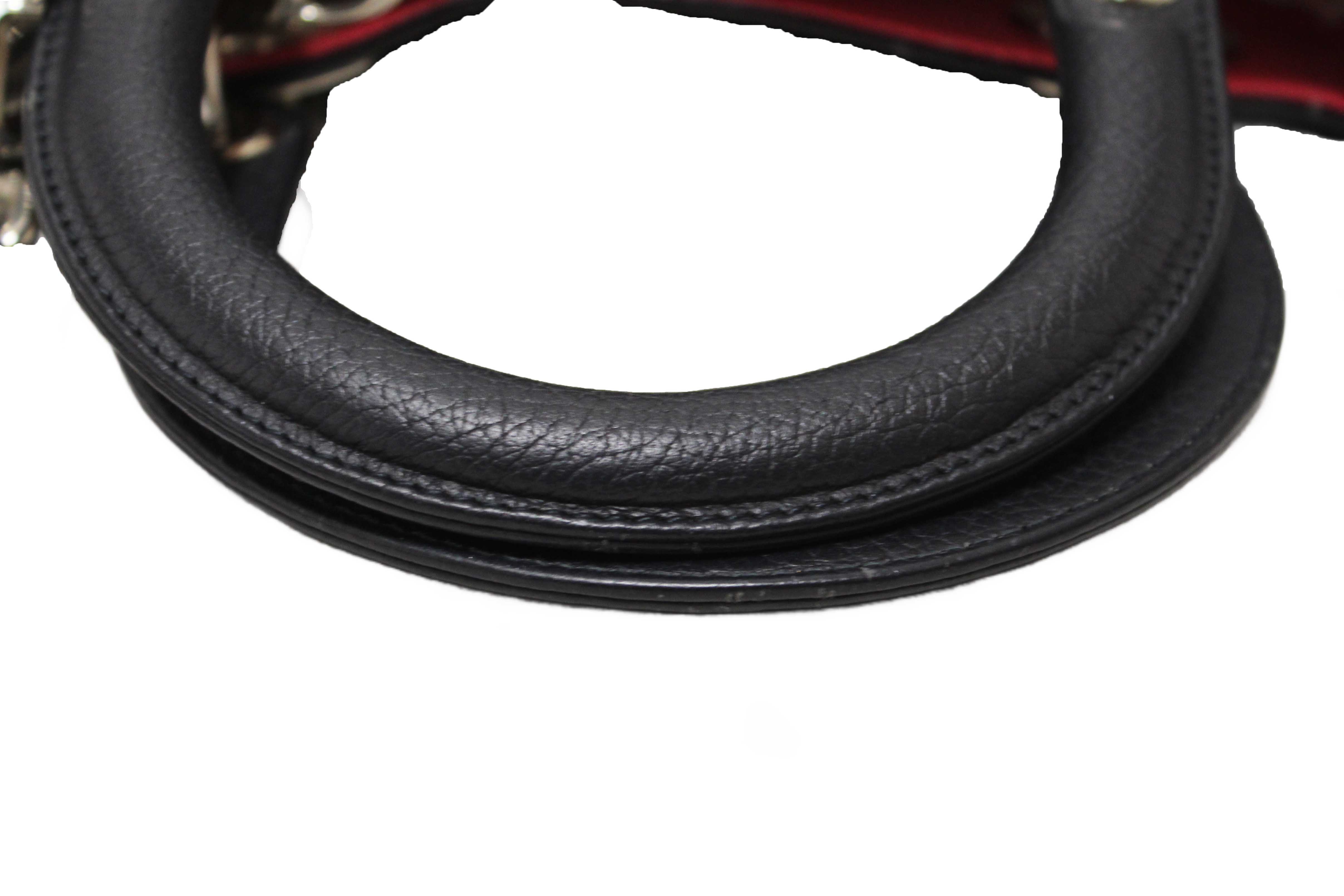 Authentic Christian Dior Black Pebbled Leather Medium Diorissimo Tote Bag