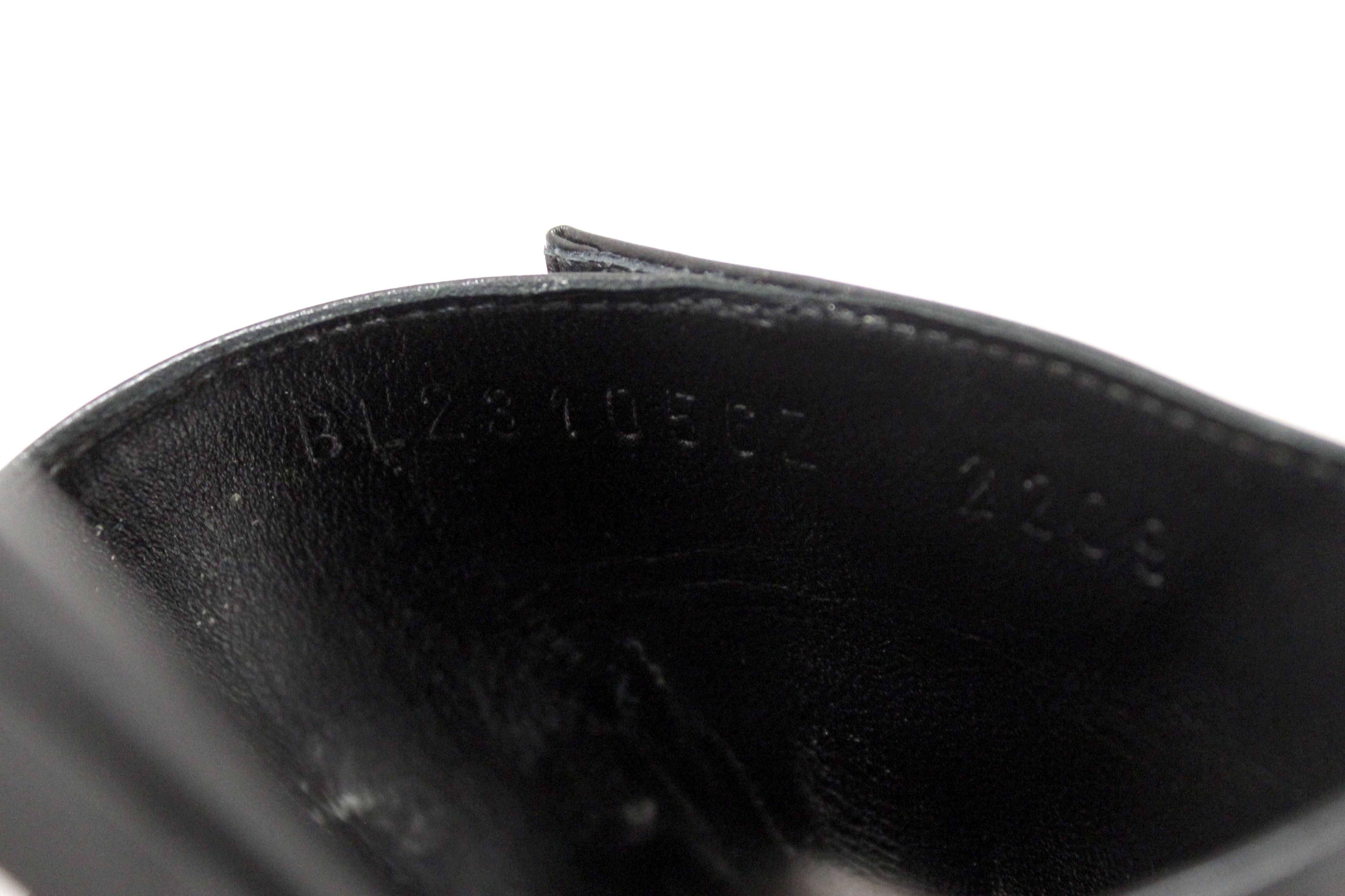 Authentic Hermes Black Calfskin Leather Giulia Flat Sandals Shoes Size 37