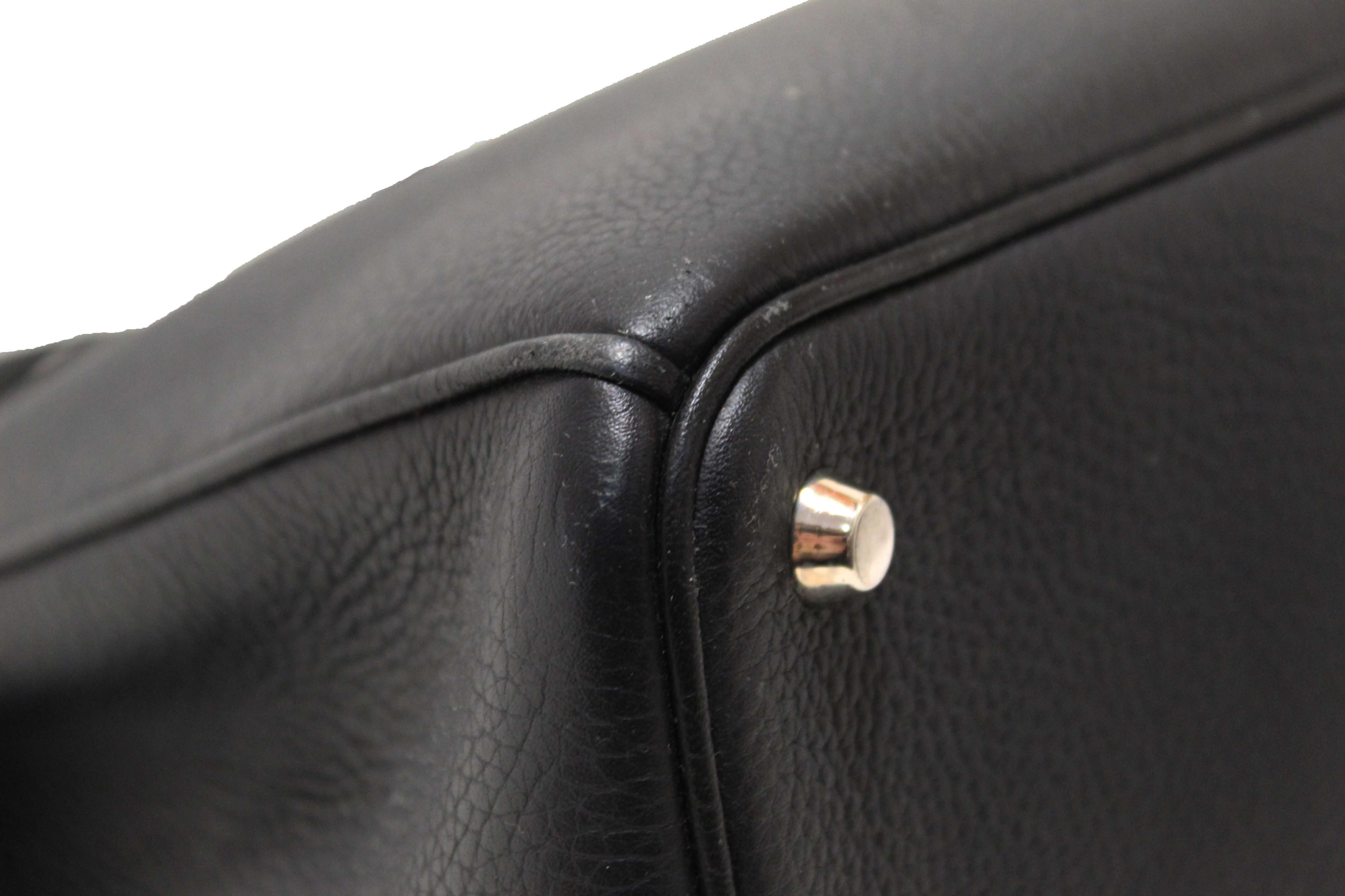 Authentic Christian Dior Black Pebbled Leather Medium Diorissimo Tote Bag