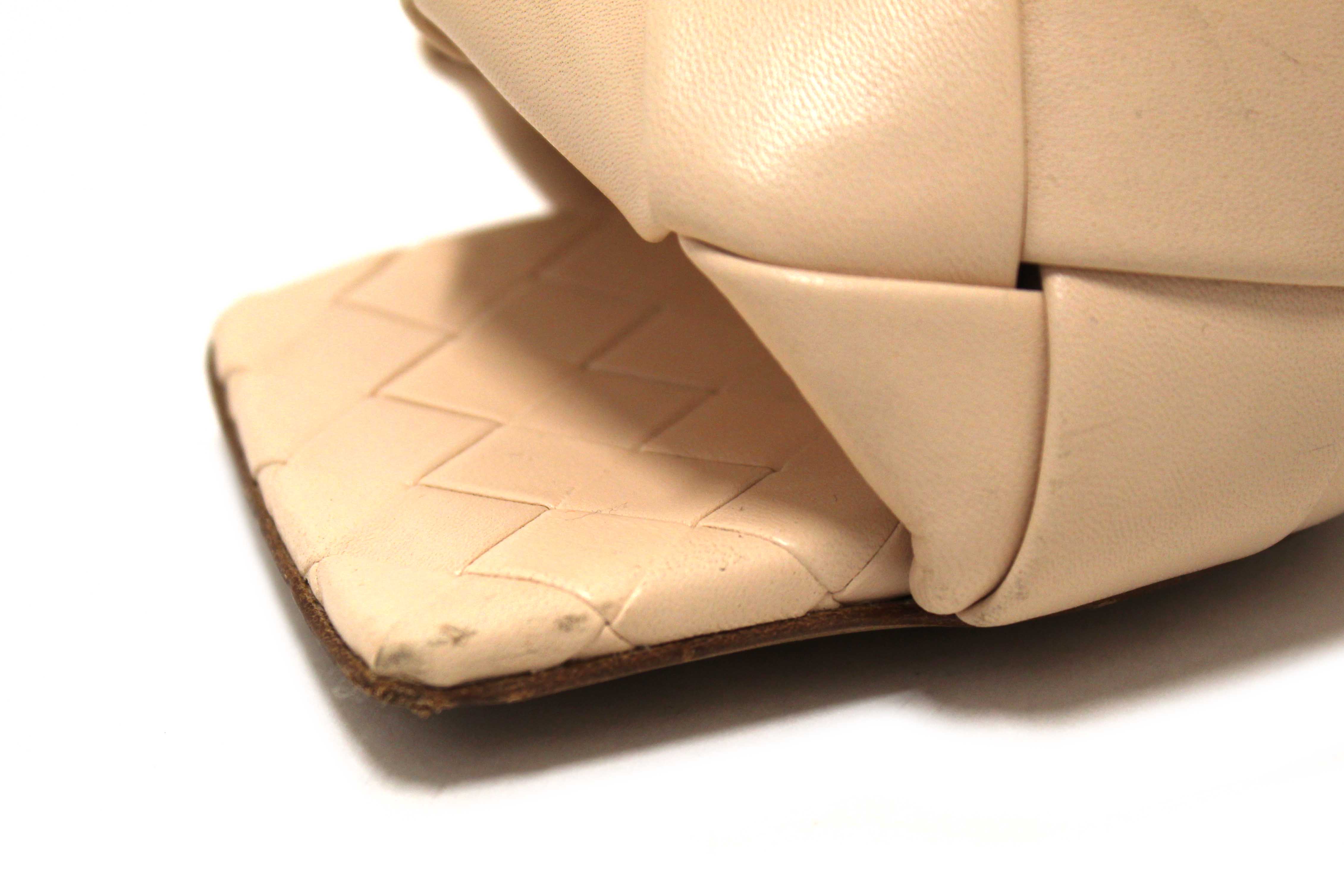 Authentic Bottega Venetal Beige Leather Lido Mule Open Sandals Shoes 37