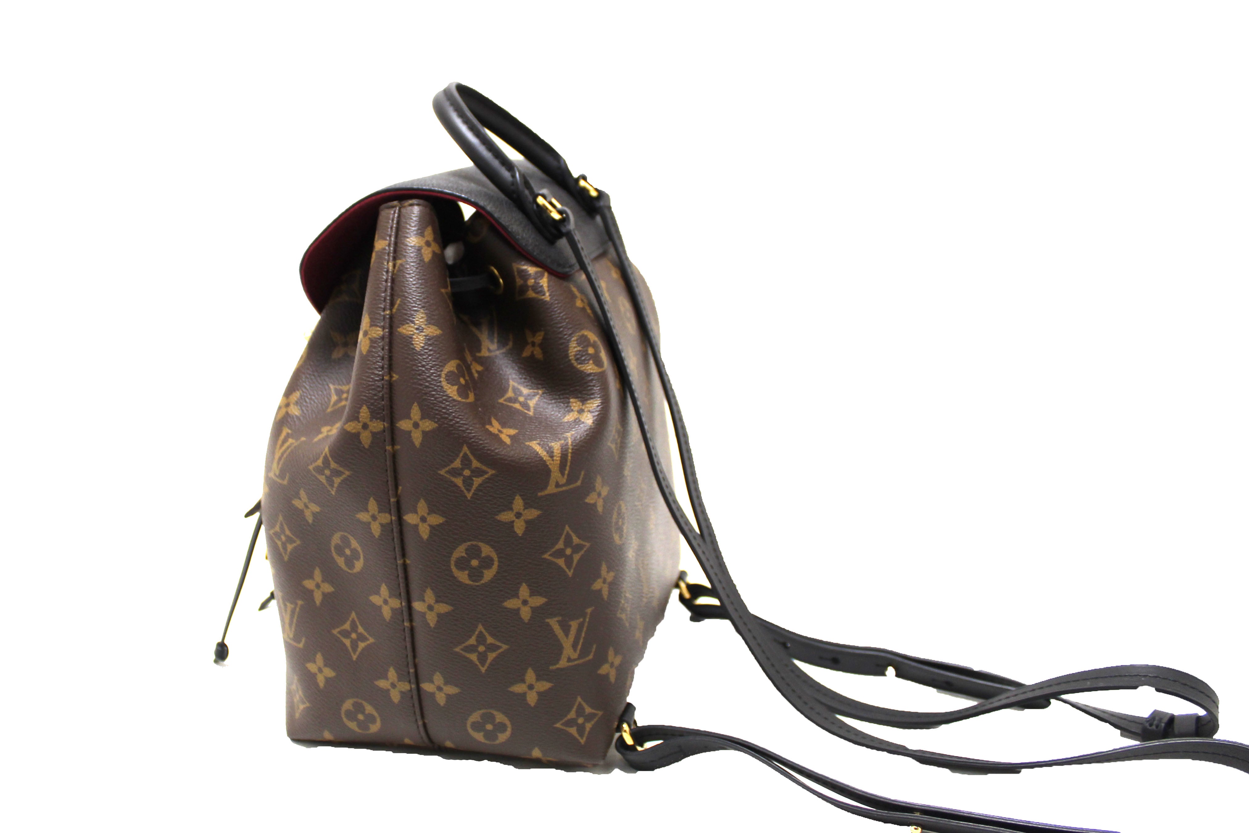 louis vuitton cinch backpack Authentic Louis Vuitton Classic Monogram with Black Leather Montsouris – Paris Station Shop
