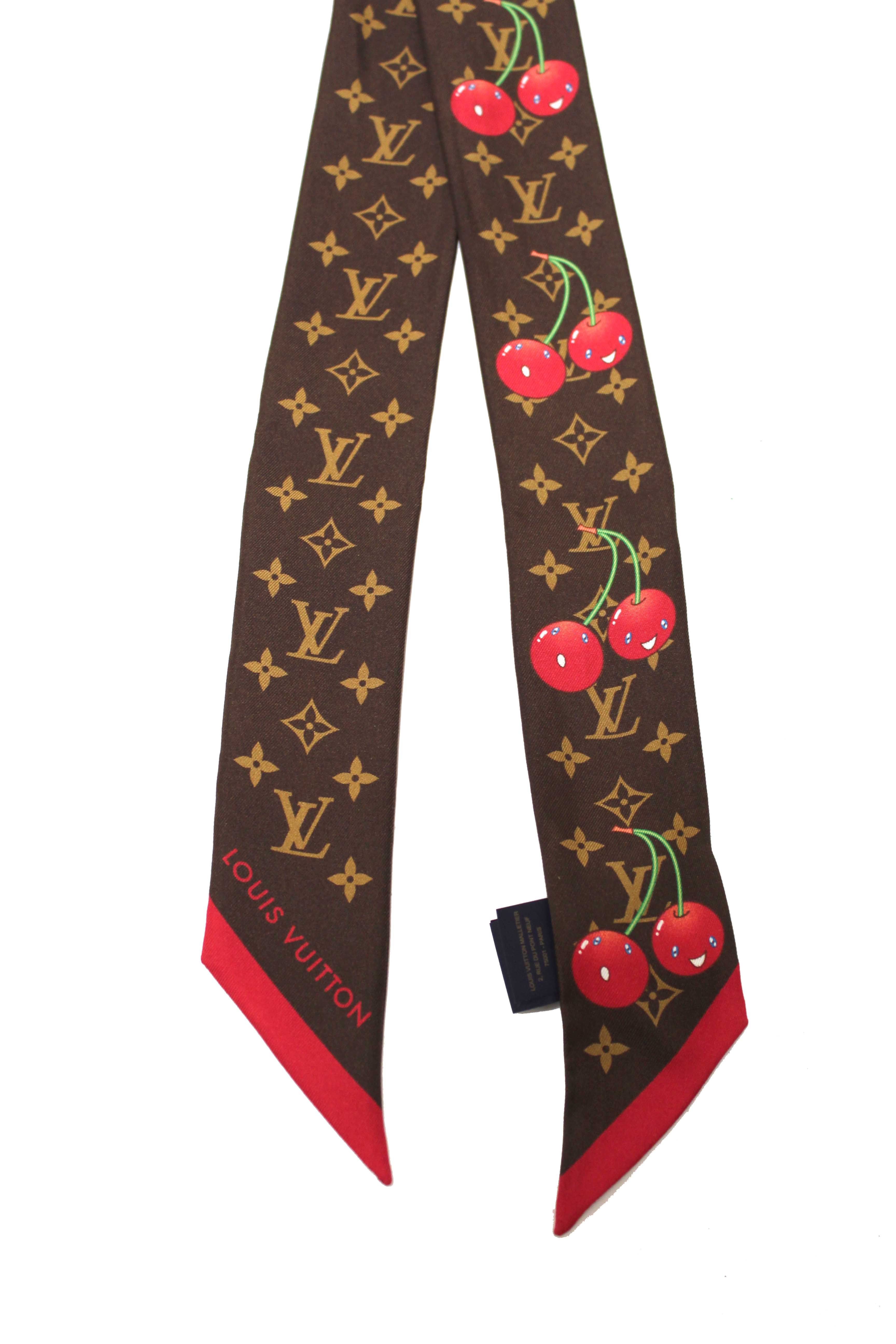 Authentic Louis Vuitton Brown LV x TM Cerise Twilly Bandeau