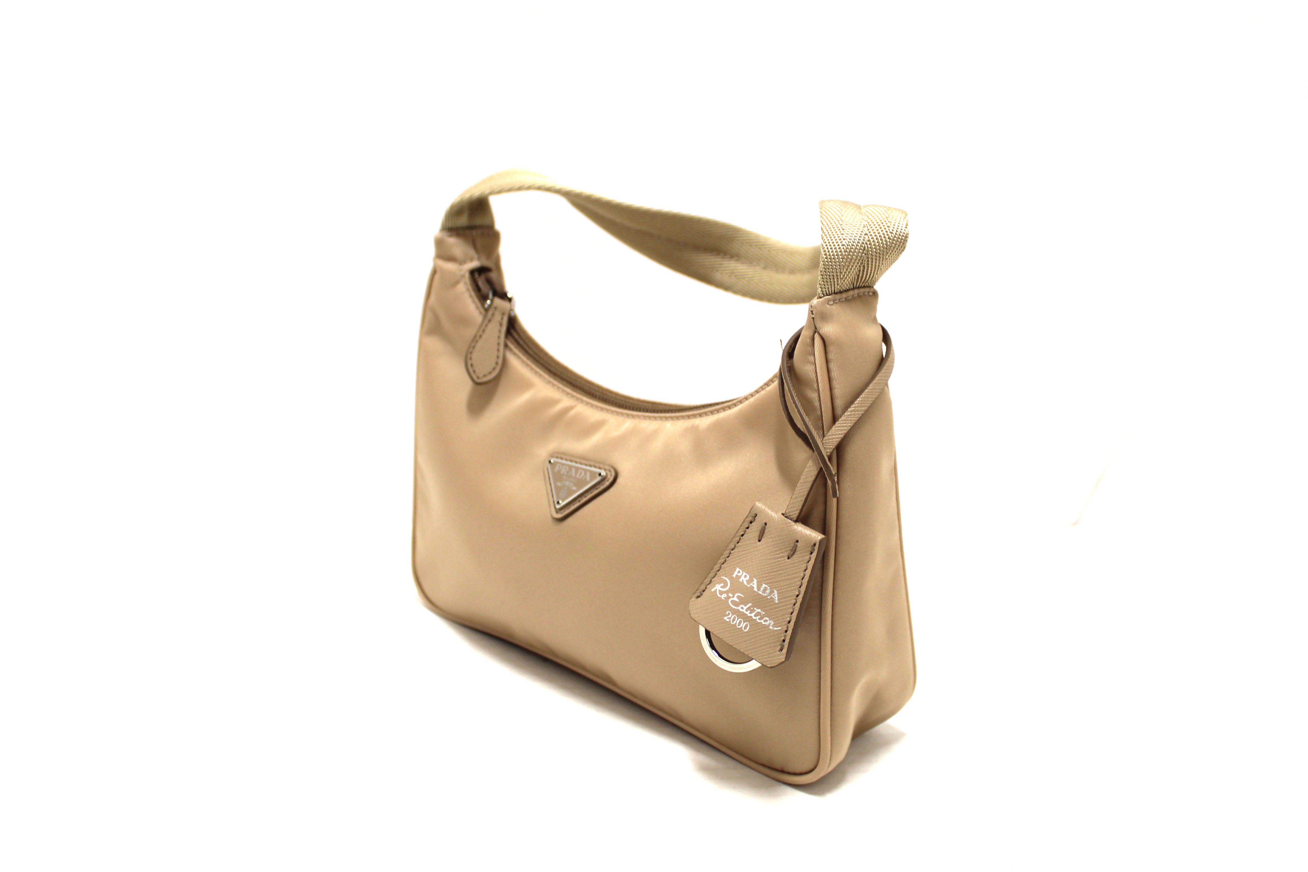 Authentic Prada Desert Beige Re-Nylon Re-Edition 2000 Mini Shoulder Bag