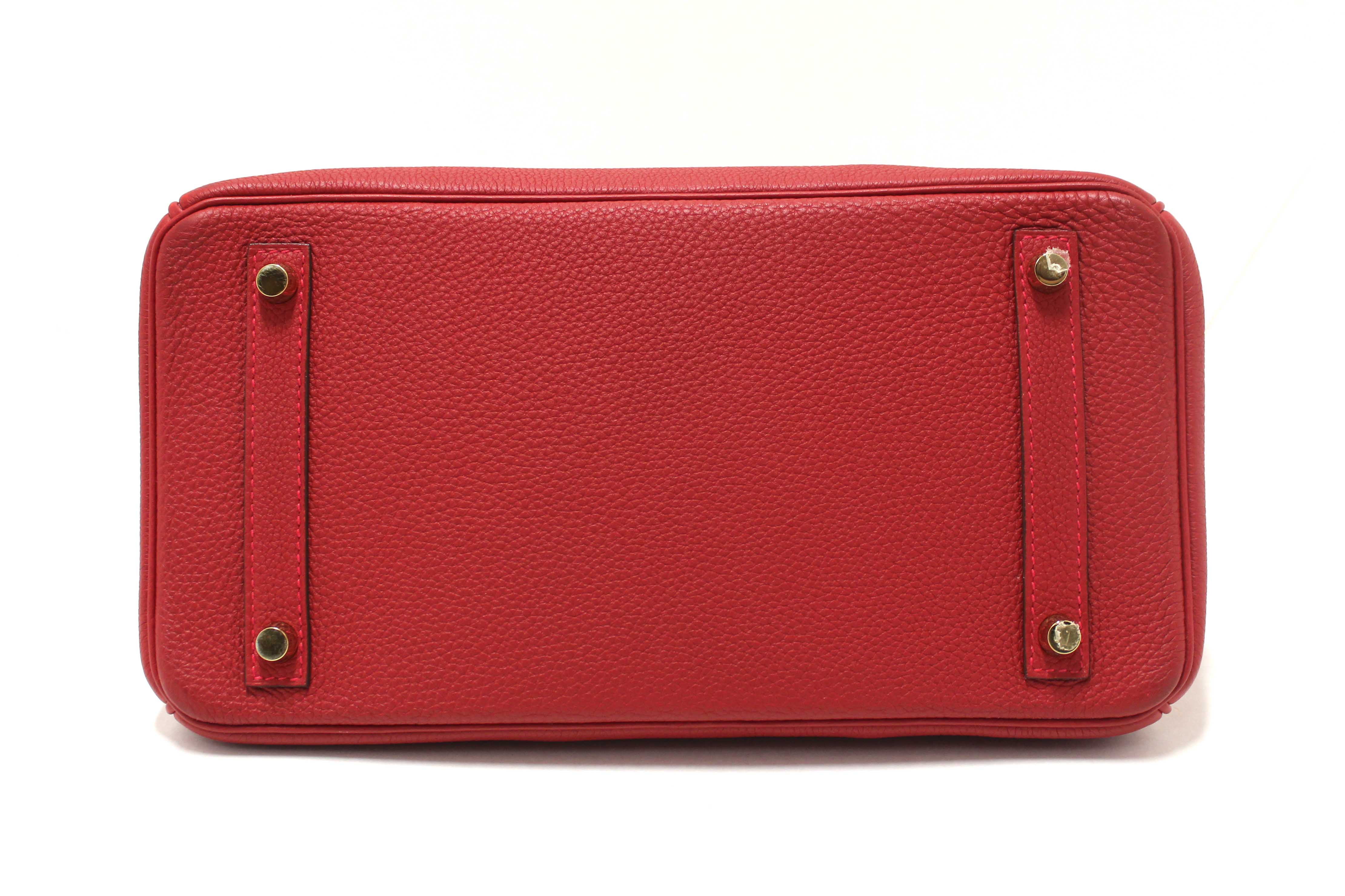 Authentic Hermes Red Togo Leather Birkin 30 Handbag