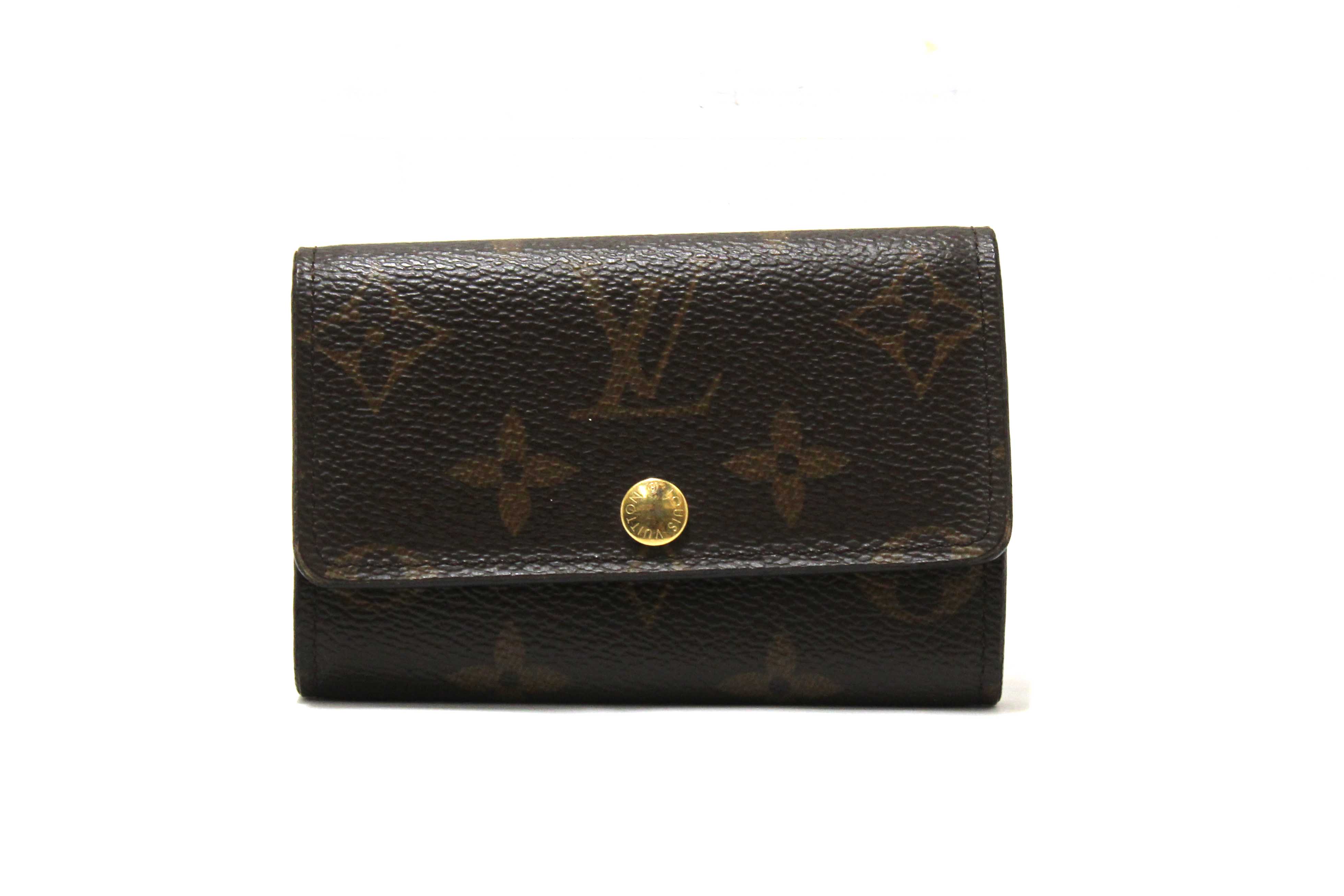 Authentic Louis Vuitton Classic Brown Monogram Canvas 6 Key Holder