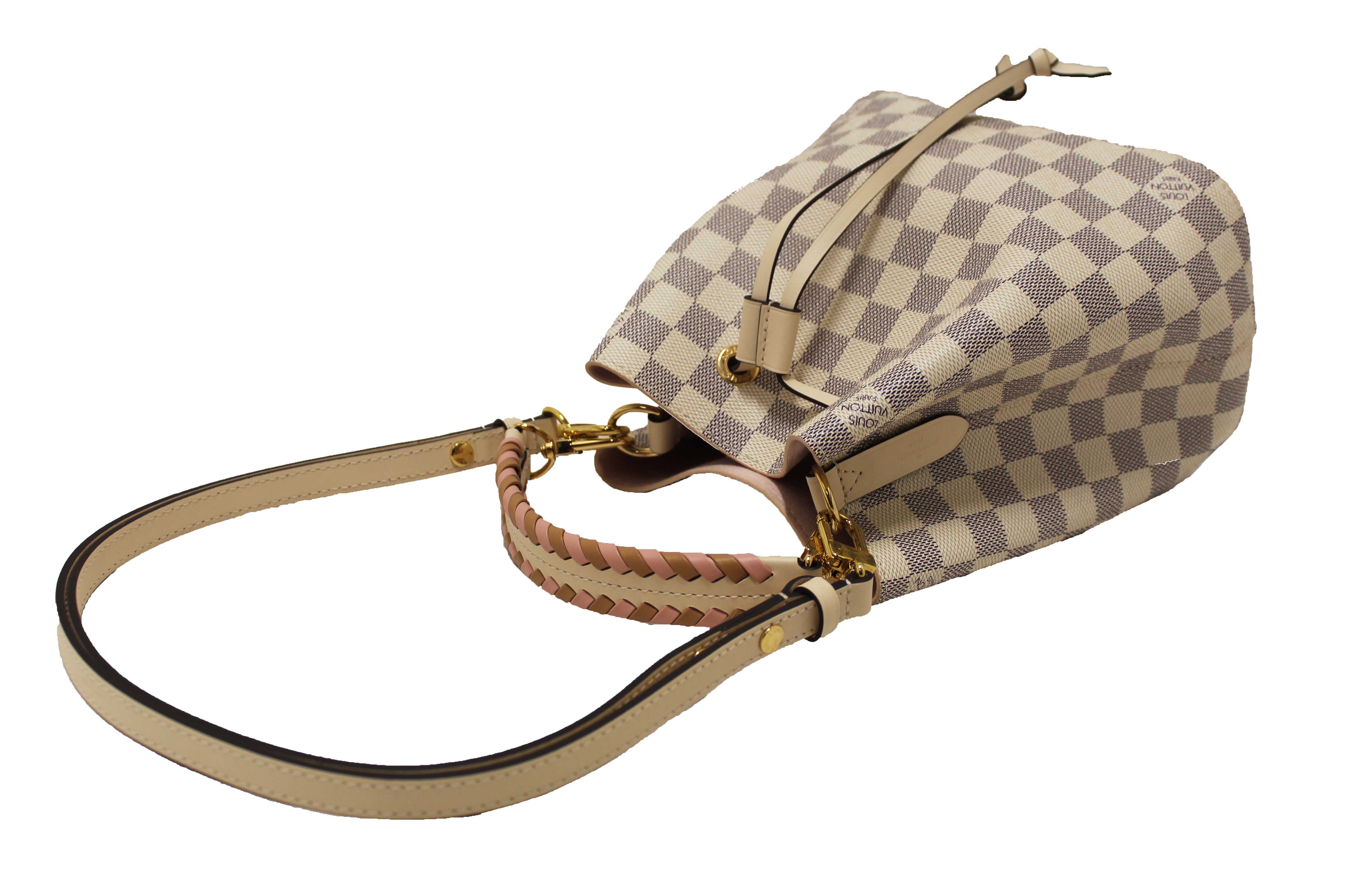 Authentic Louis Vuitton Damier Azur Canvas with Braided Handle NeoNoe BB Bag
