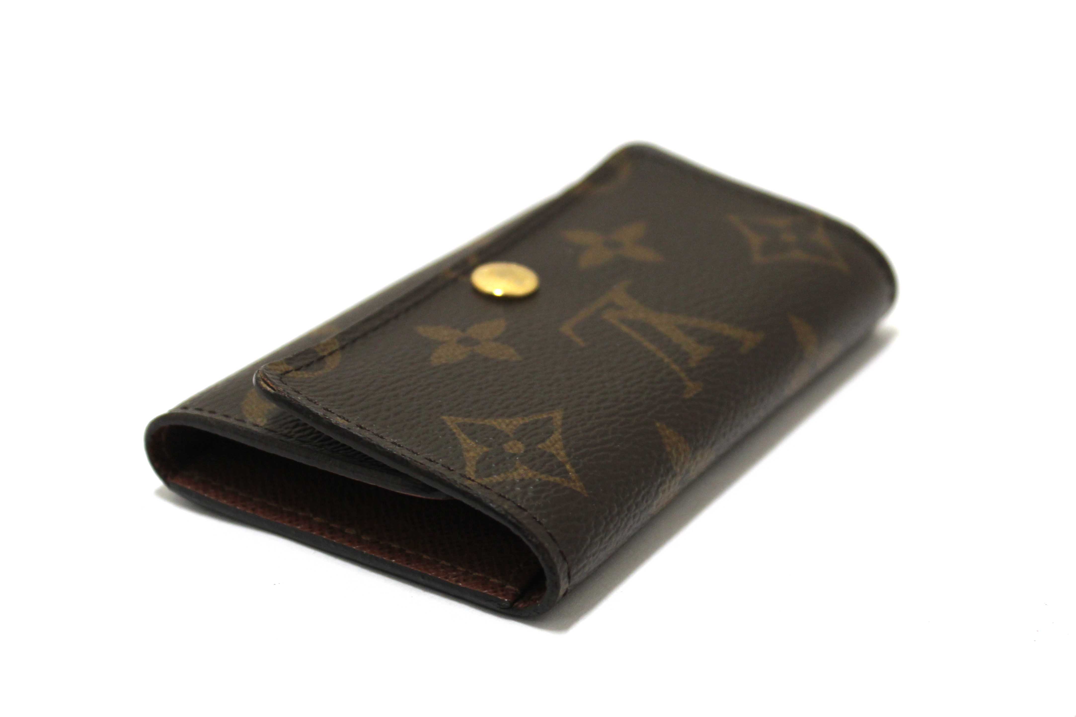 Authentic Louis Vuitton Classic Brown Monogram Canvas 6 Key Holder
