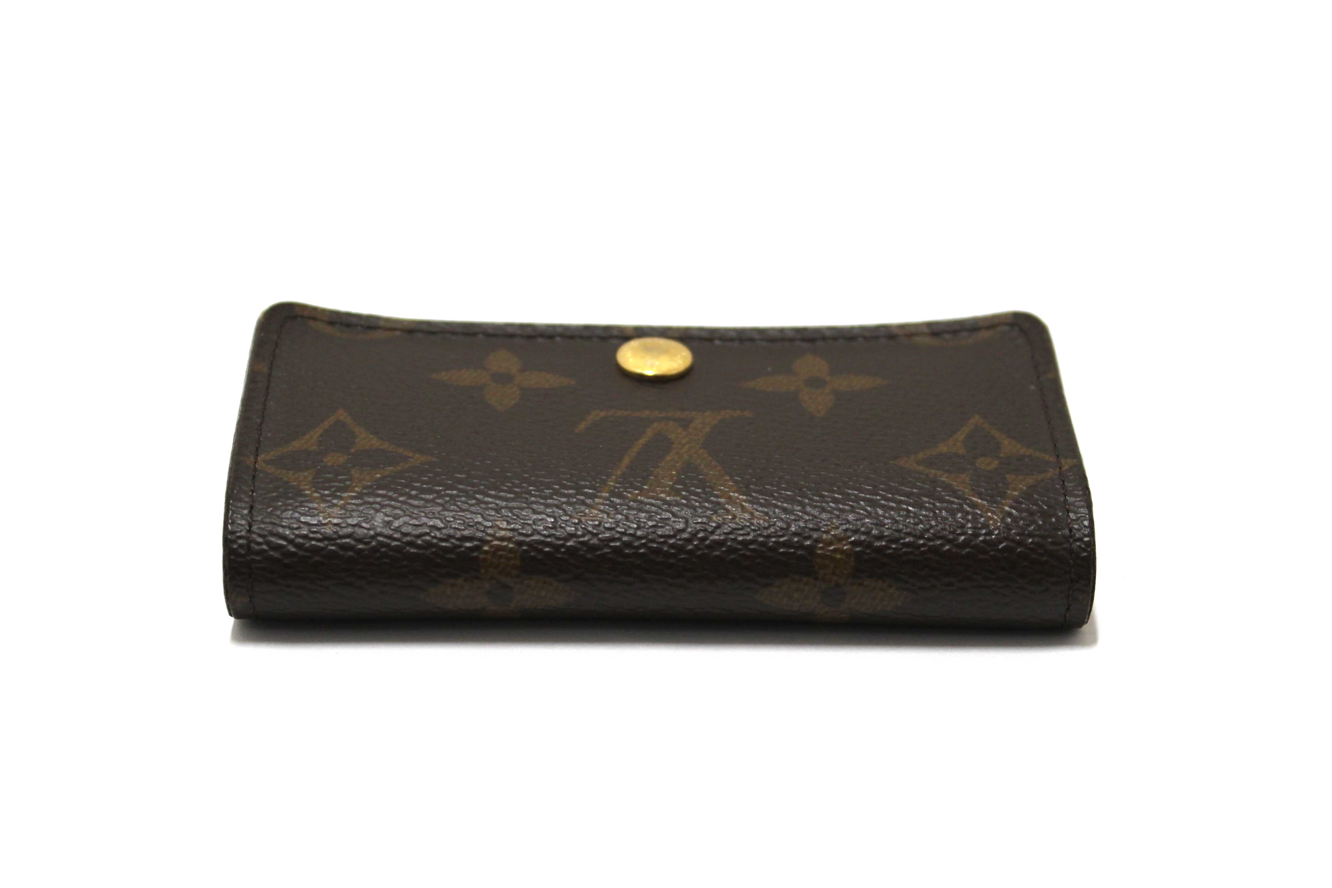 Authentic Louis Vuitton Classic Brown Monogram Canvas 6 Key Holder