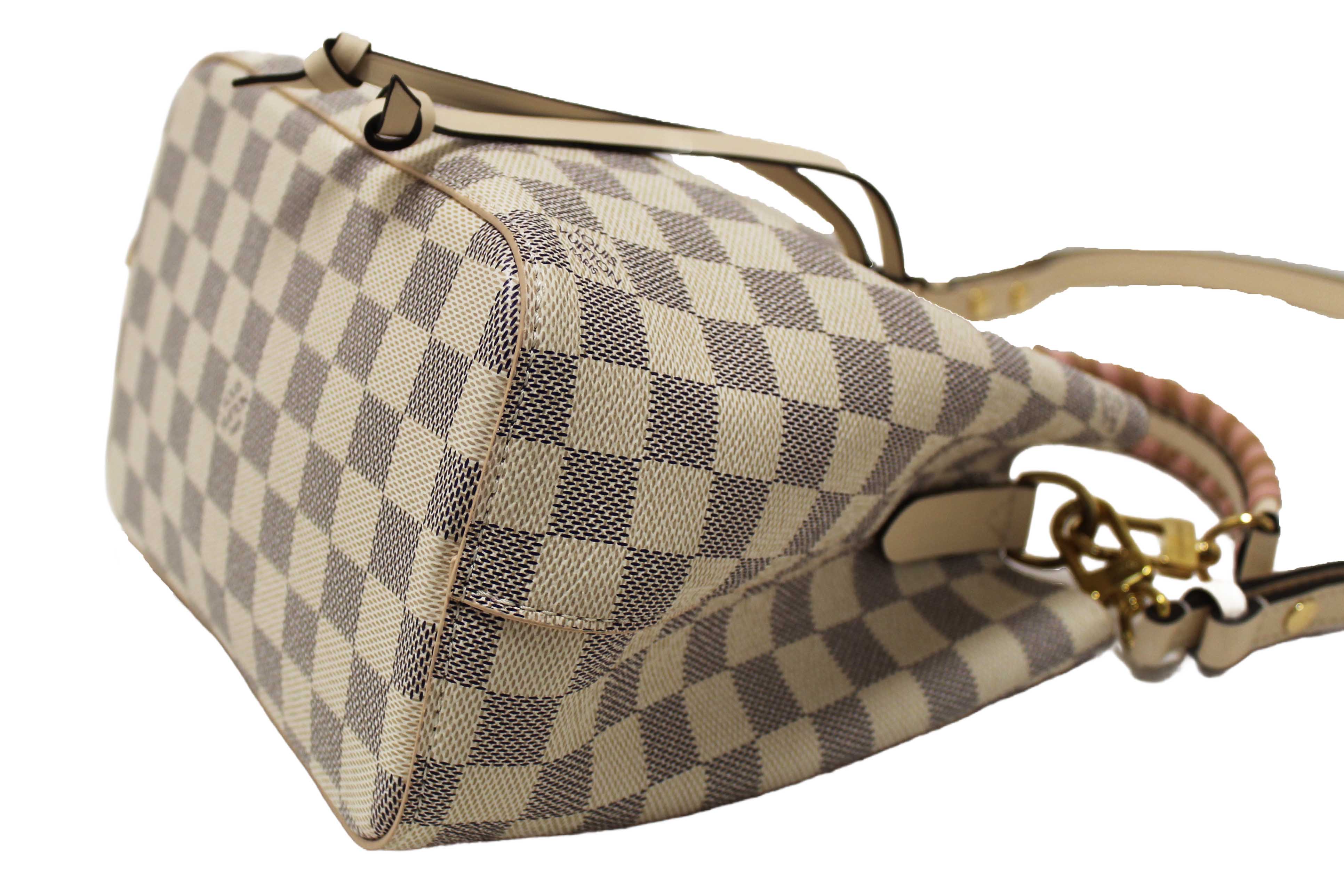 Authentic Louis Vuitton Damier Azur Canvas with Braided Handle NeoNoe BB Bag
