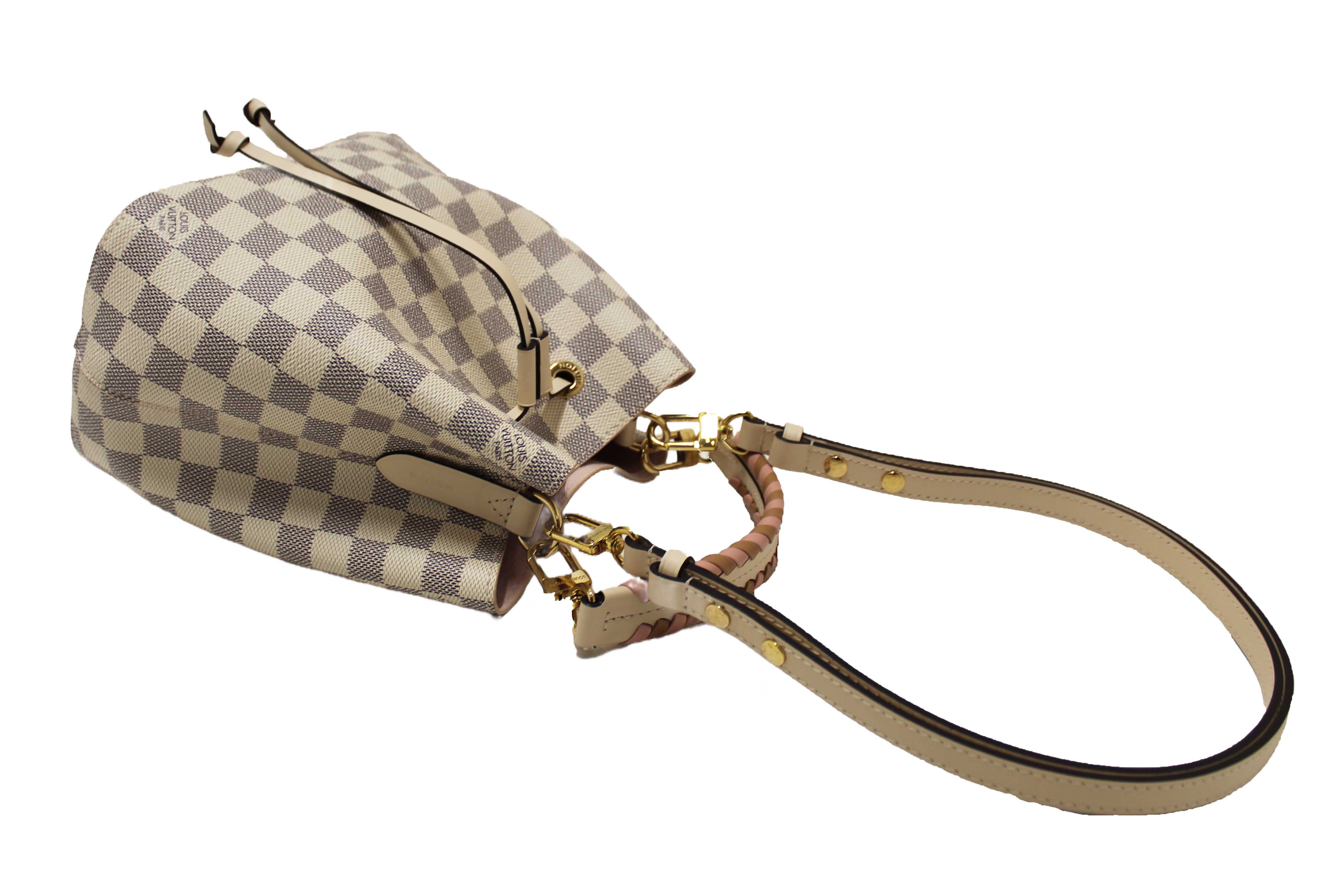 Authentic Louis Vuitton Damier Azur Canvas with Braided Handle NeoNoe BB Bag