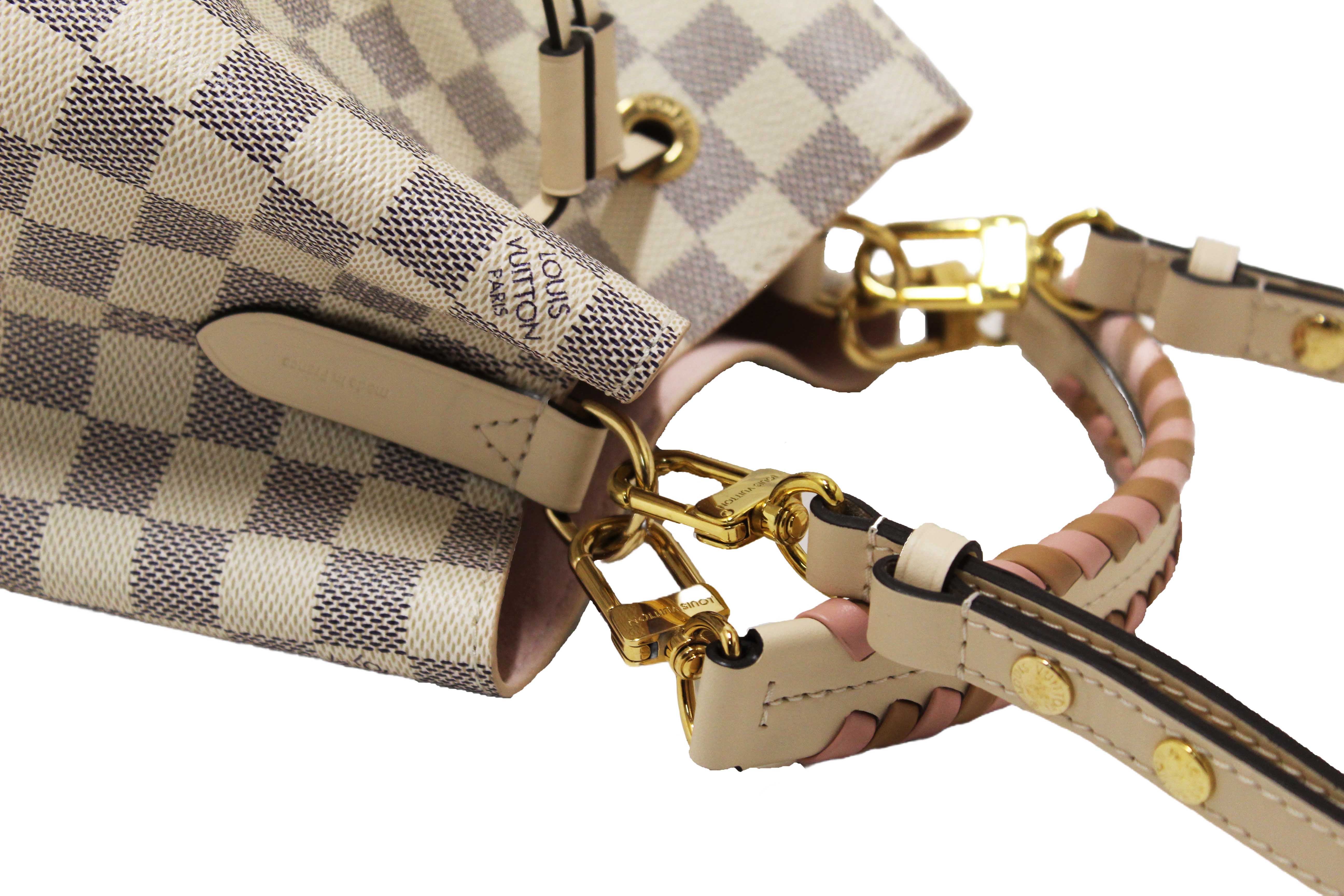 Authentic Louis Vuitton Damier Azur Canvas with Braided Handle NeoNoe BB Bag