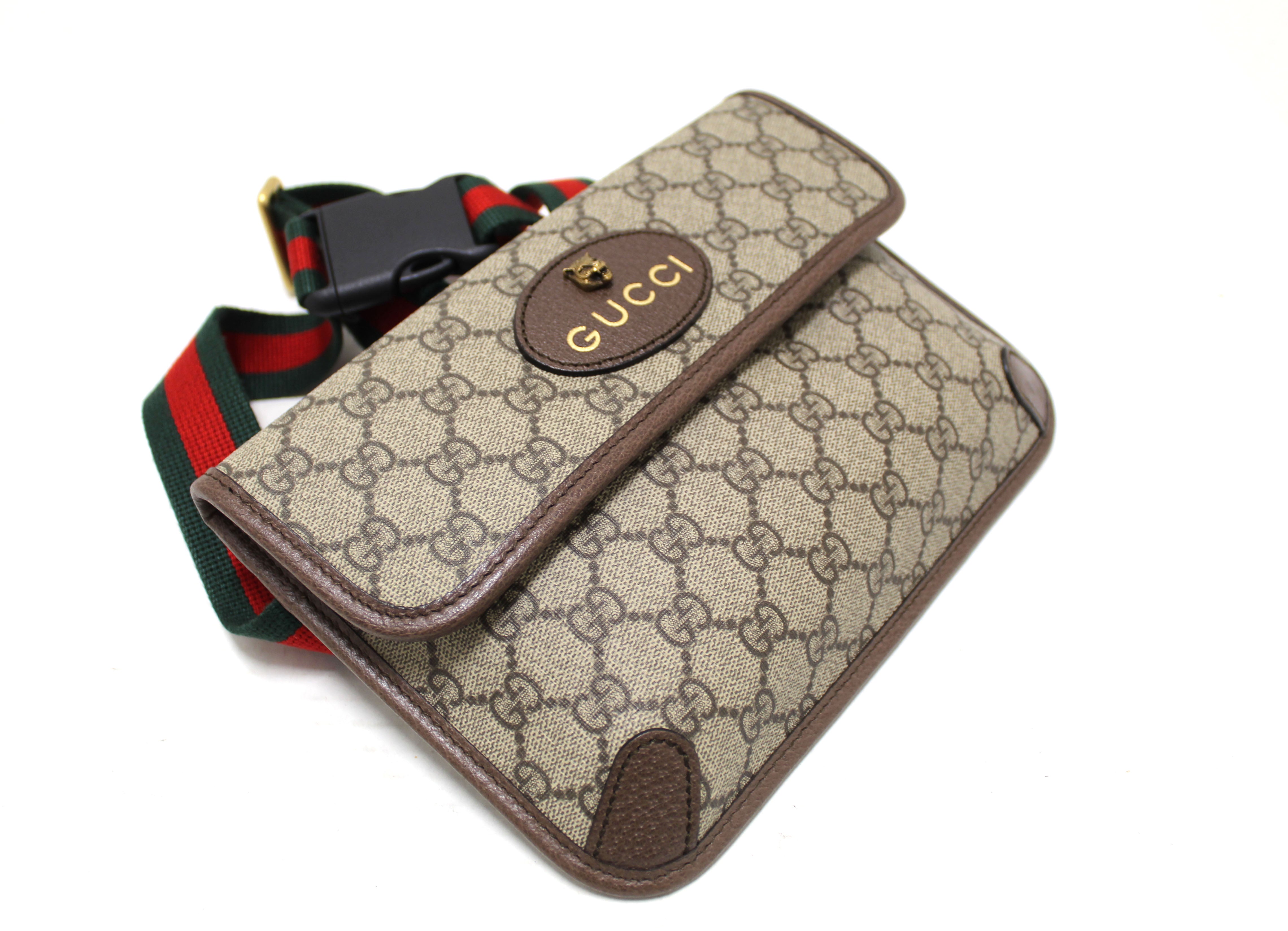 Authentic Gucci Brown GG Supreme Neo Vintage Belt Bag