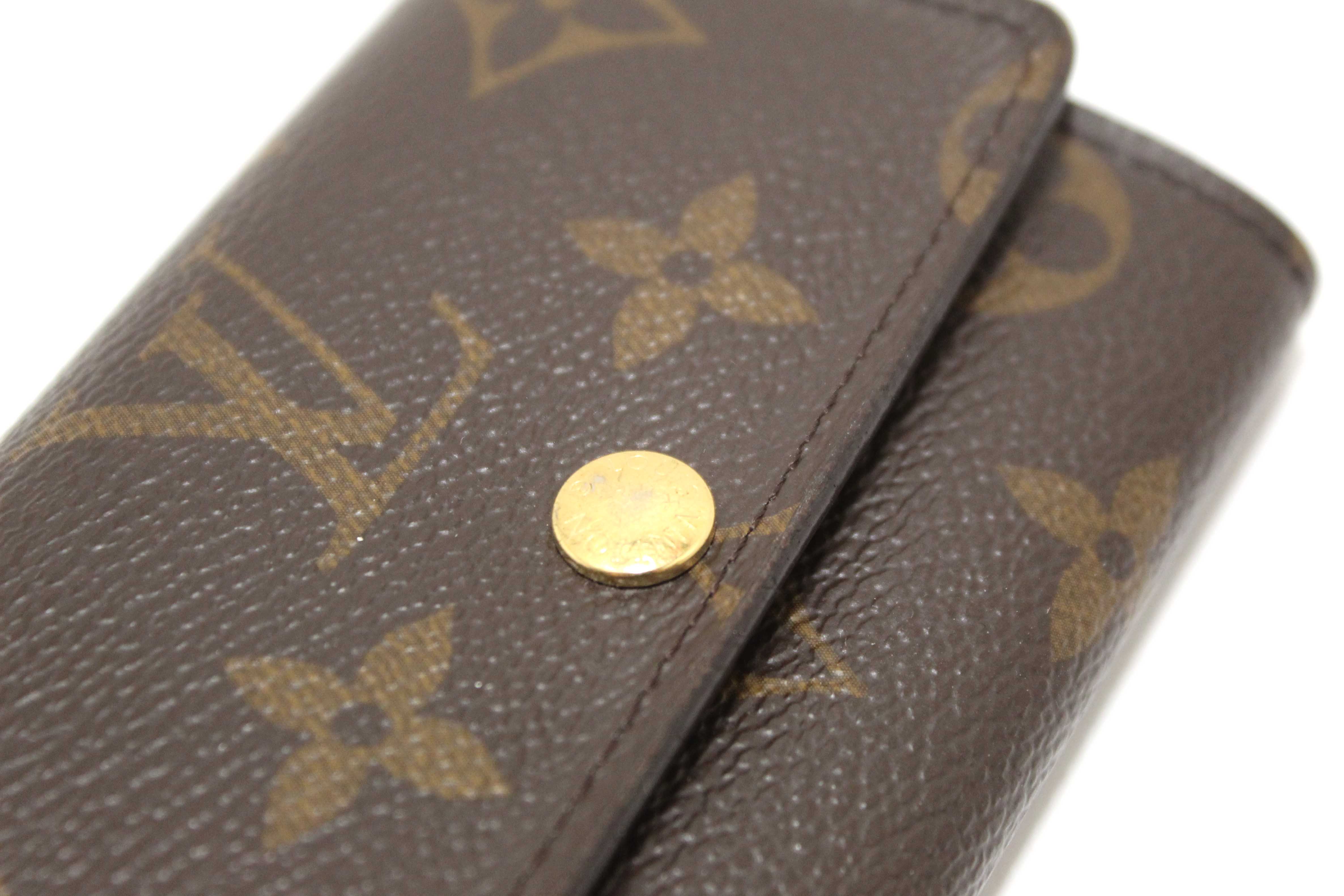 Authentic Louis Vuitton Classic Brown Monogram Canvas 6 Key Holder