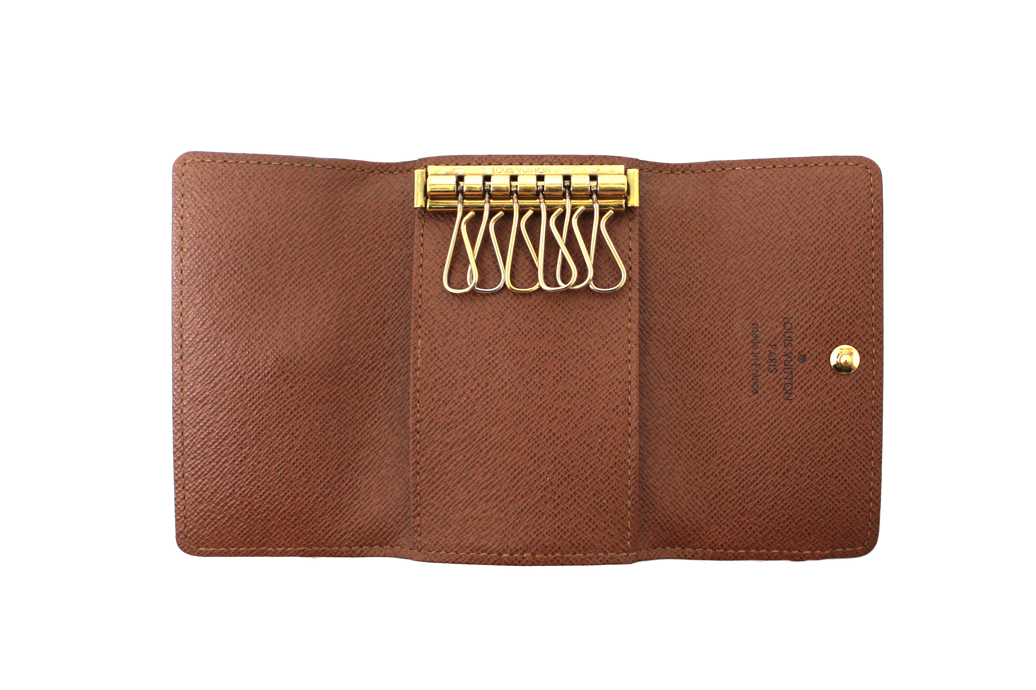 Authentic Louis Vuitton Classic Brown Monogram Canvas 6 Key Holder