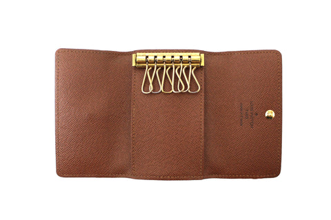 Authentic Louis Vuitton Classic Brown Monogram Canvas 6 Key Holder