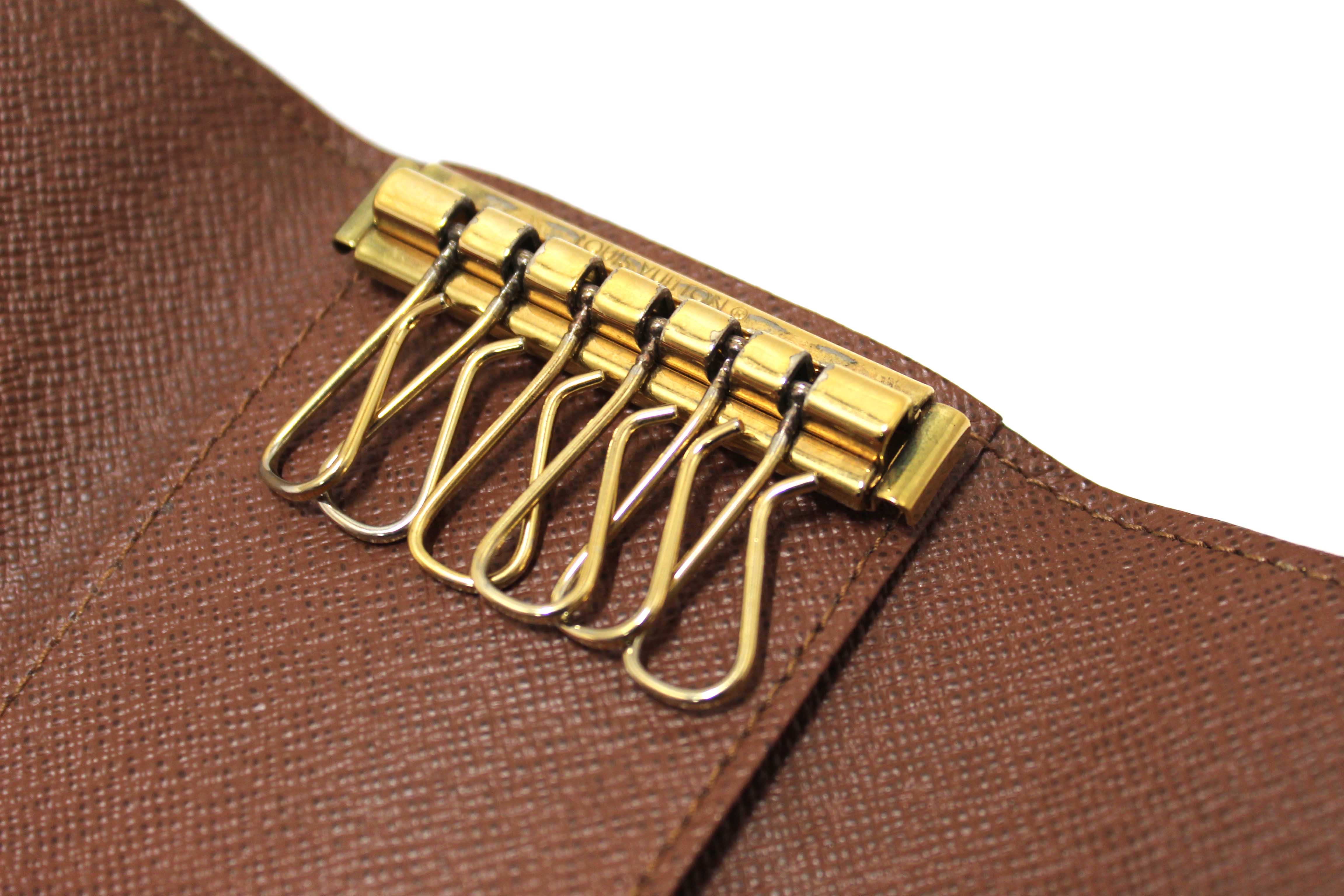 Authentic Louis Vuitton Classic Brown Monogram Canvas 6 Key Holder
