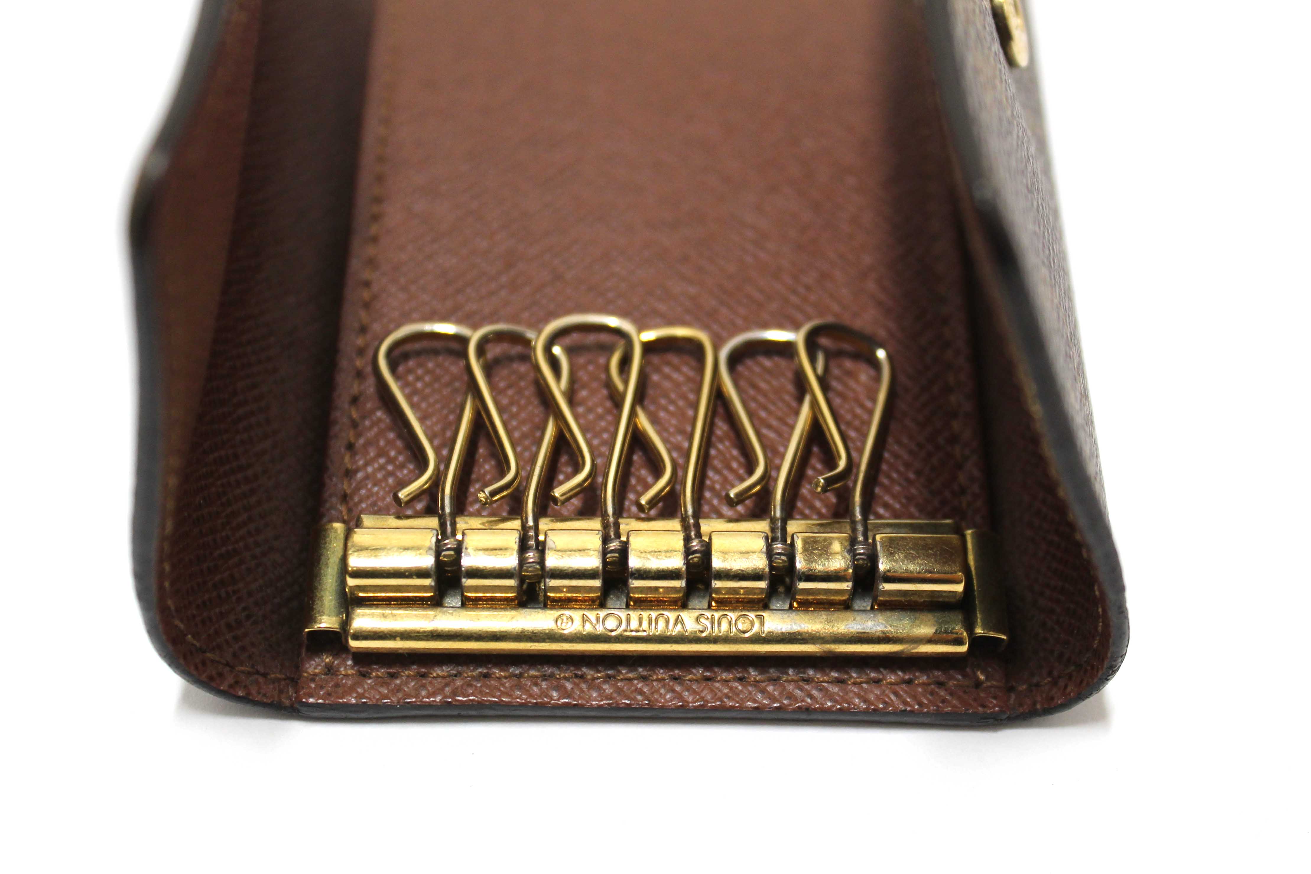 Authentic Louis Vuitton Classic Brown Monogram Canvas 6 Key Holder