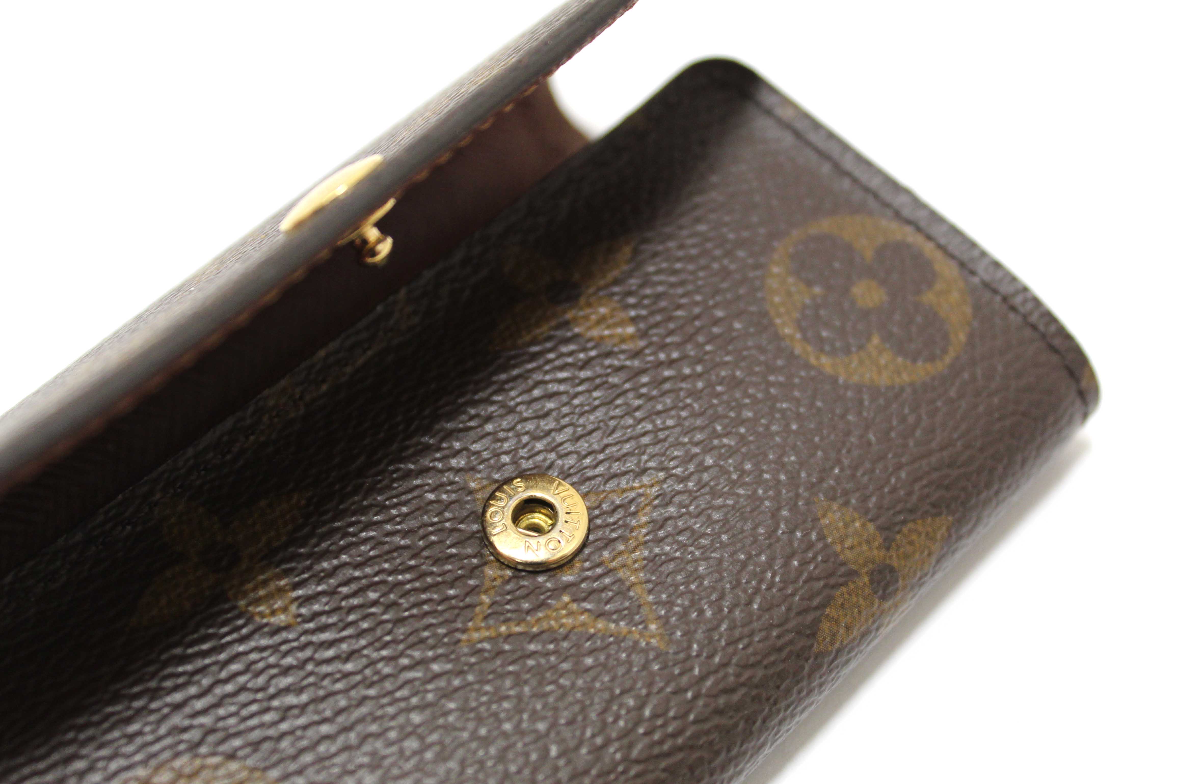 Authentic Louis Vuitton Classic Brown Monogram Canvas 6 Key Holder