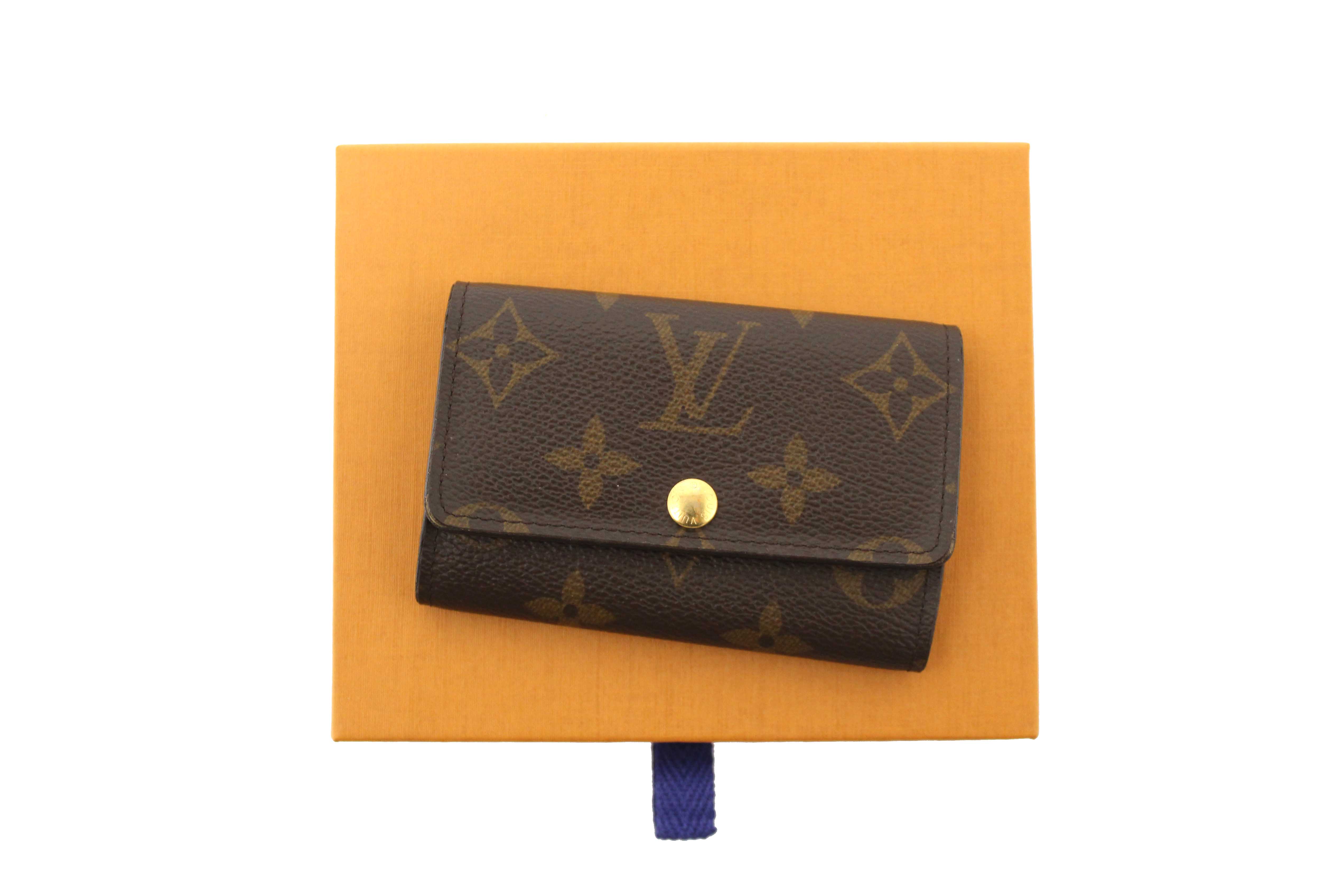 Authentic Louis Vuitton Classic Brown Monogram Canvas 6 Key Holder