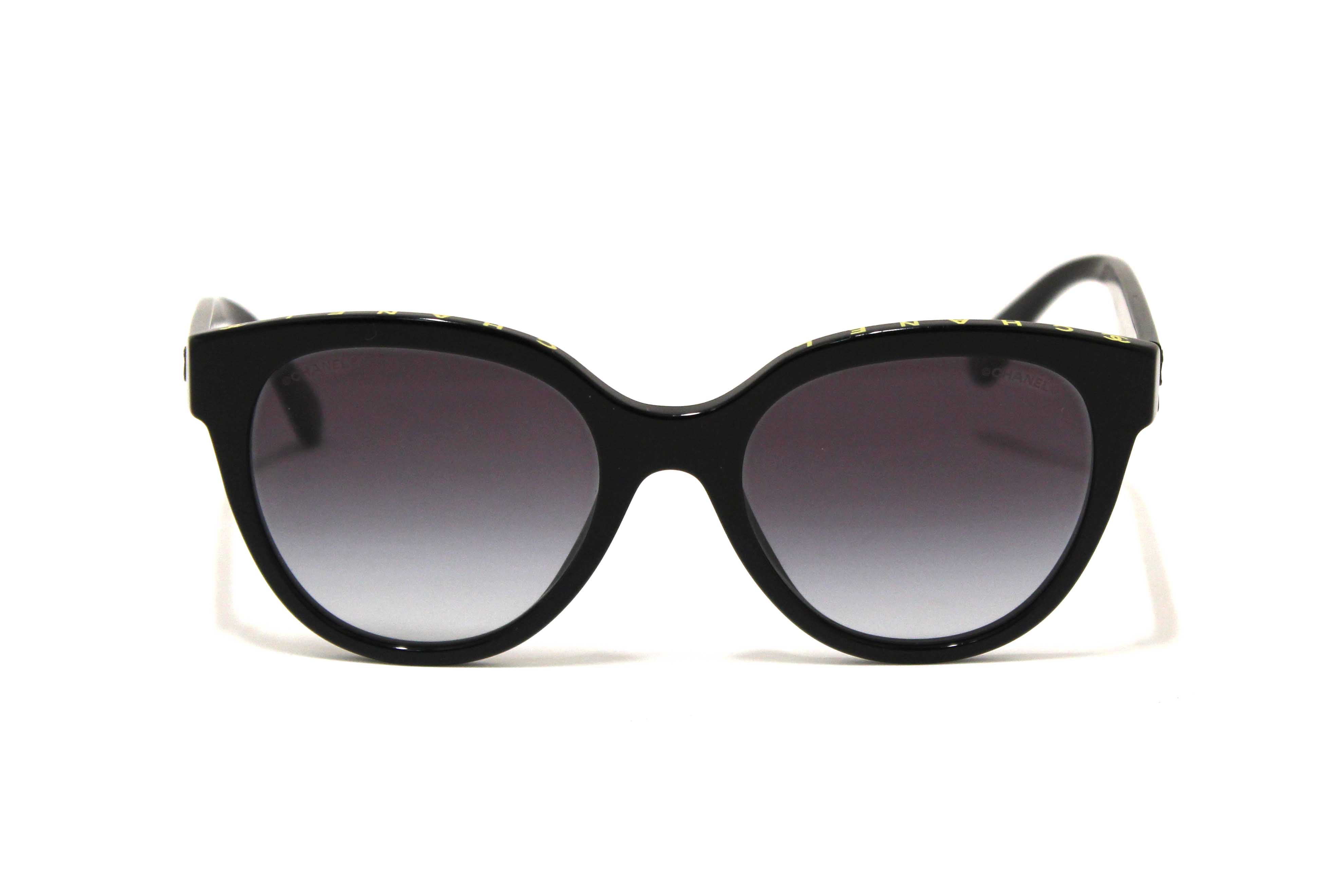 Authentic Chanel Black Acetate CC Butterfly Sunglasses