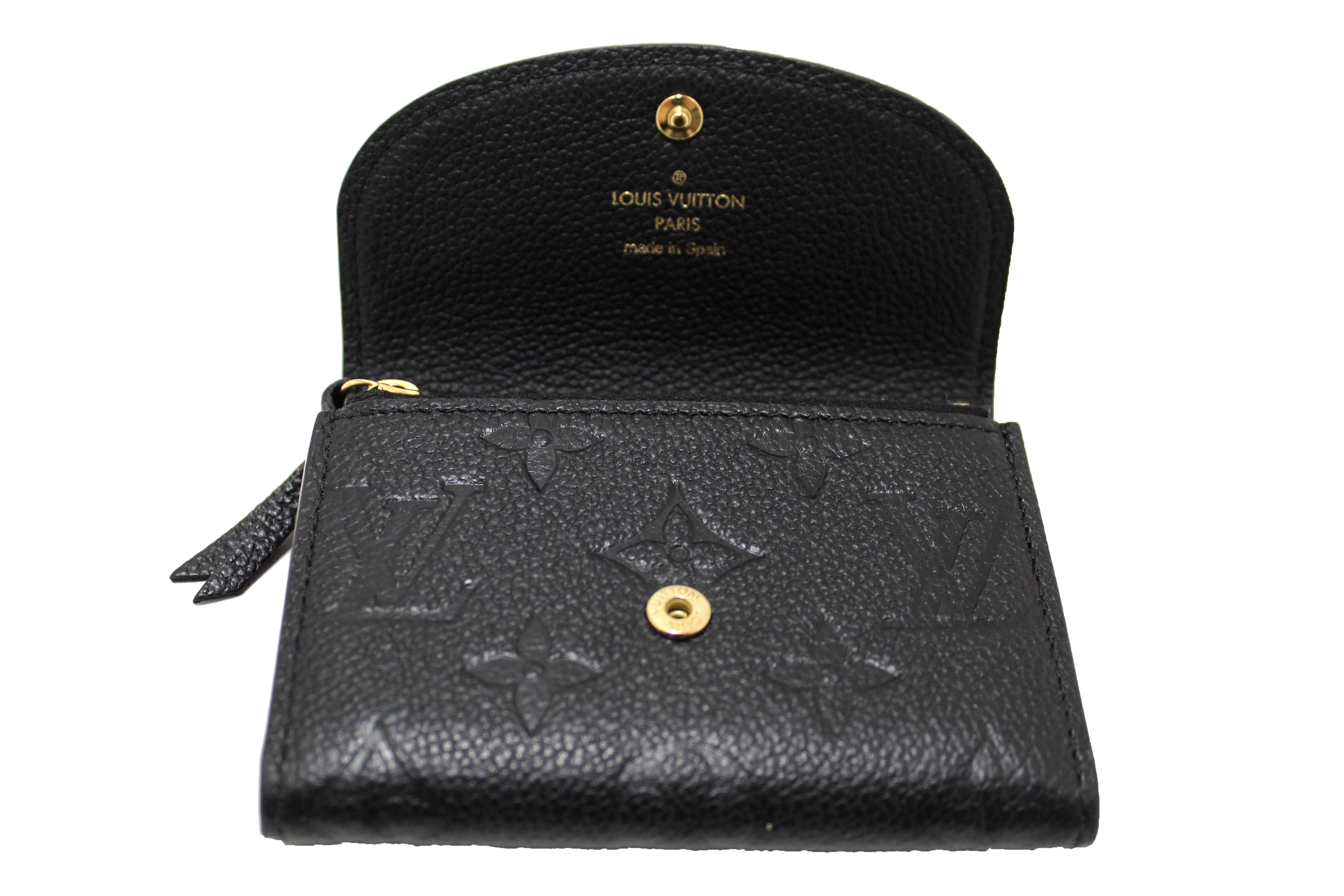 Authentic Louis Vuitton Black Monogram Empreinte Leather Rosalie Coin Purse