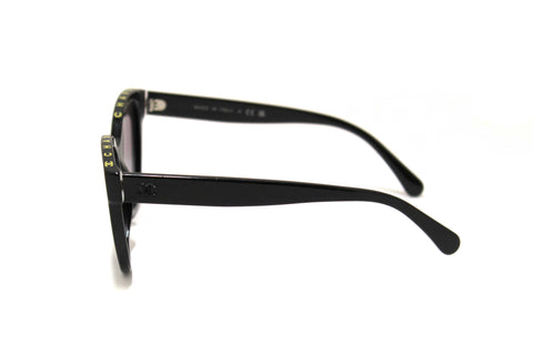 Authentic Chanel Black Acetate CC Butterfly Sunglasses