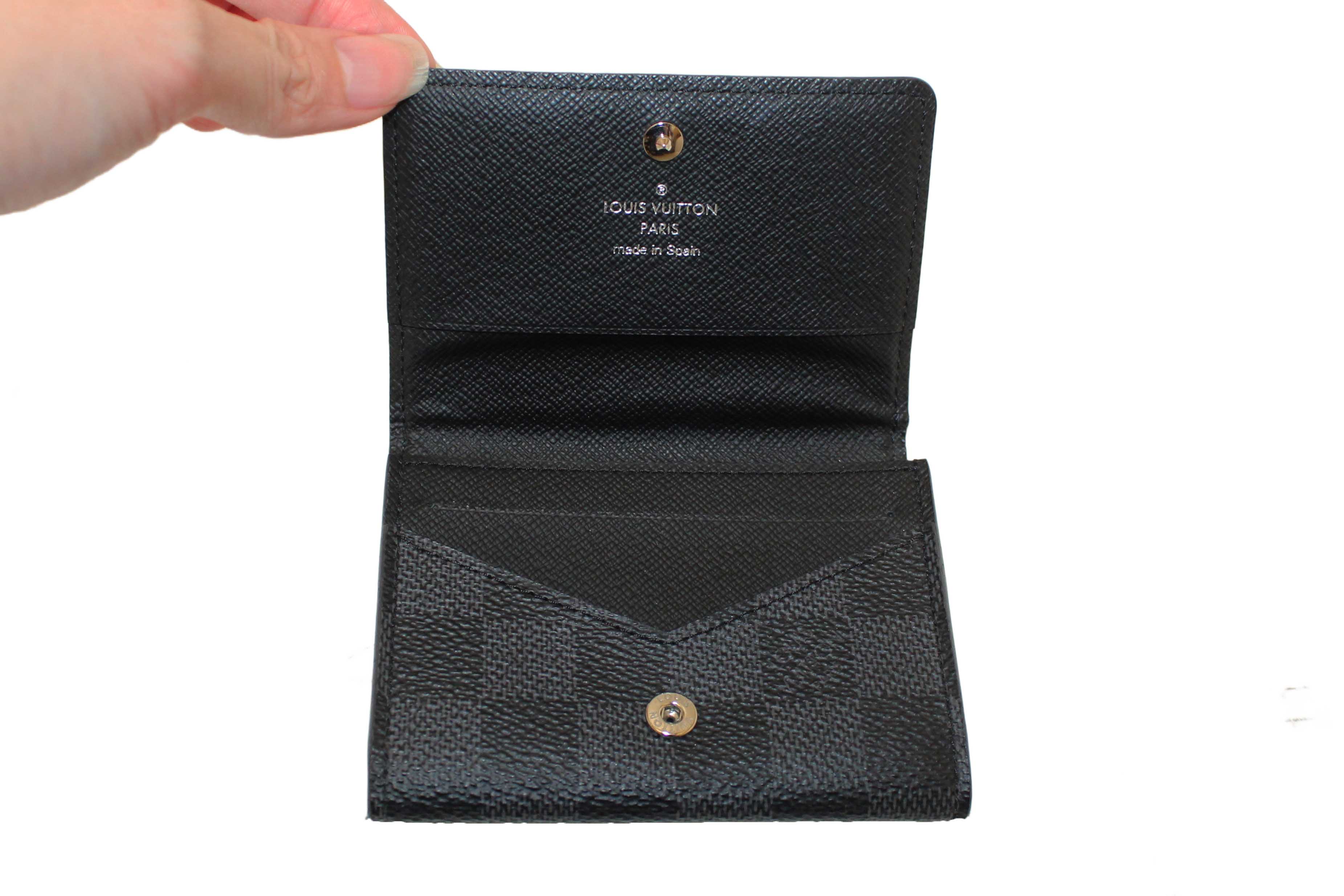 Authentic Louis Vuitton Damier Graphite Envelope Business Card Holder