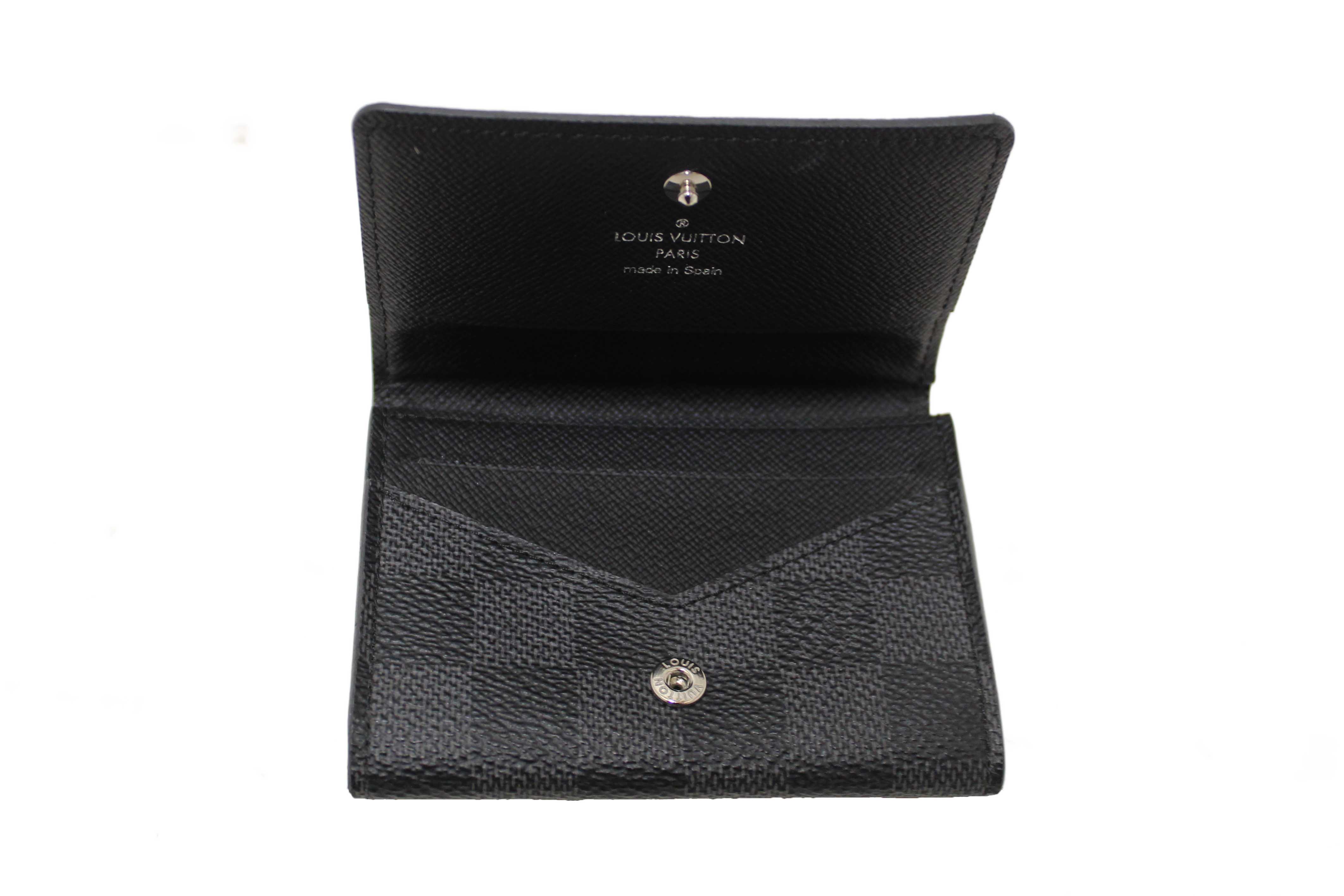 Authentic Louis Vuitton Damier Graphite Envelope Business Card Holder