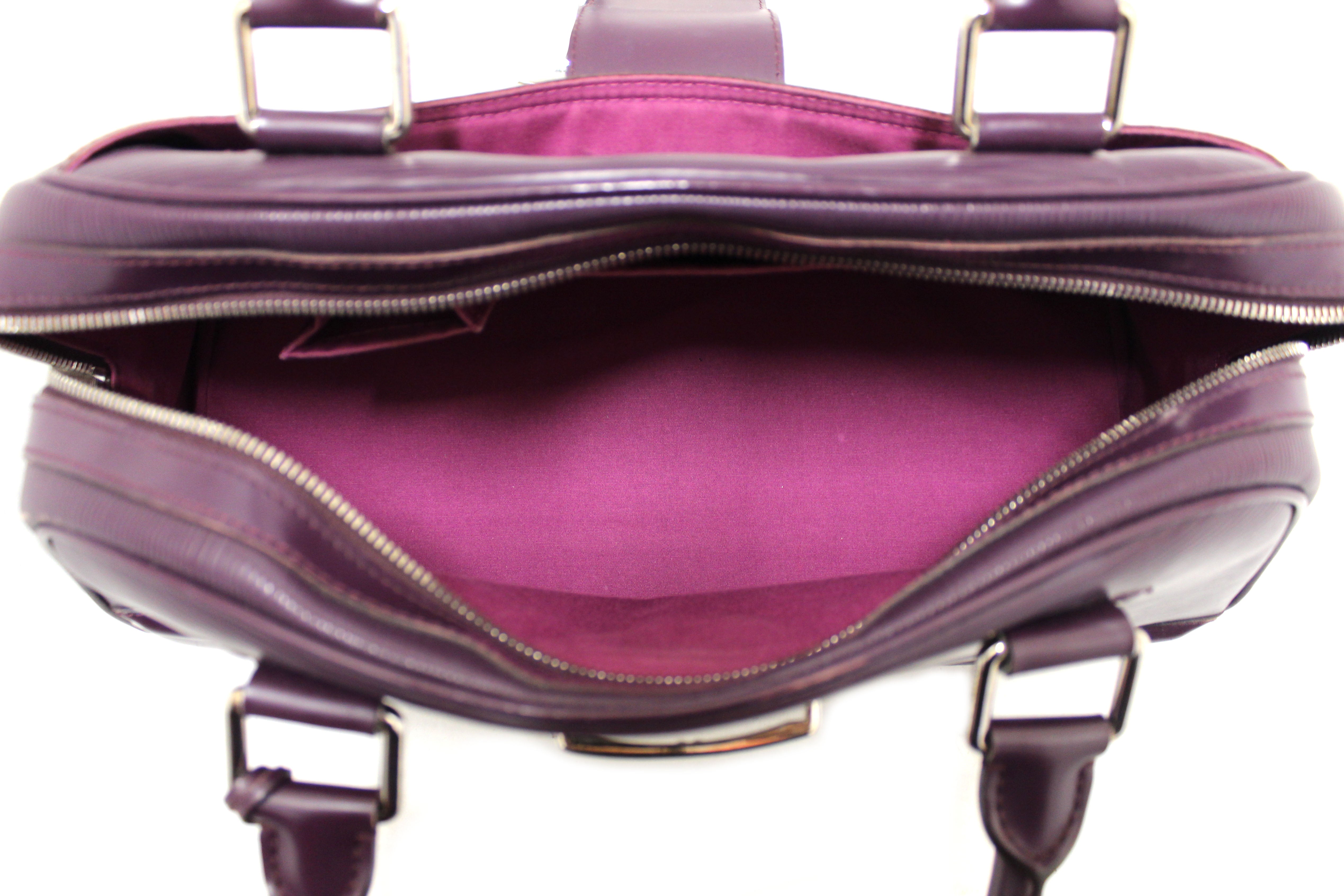 Louis Vuitton Bowling Montaigne GM Purple Epi Leather Handbag For