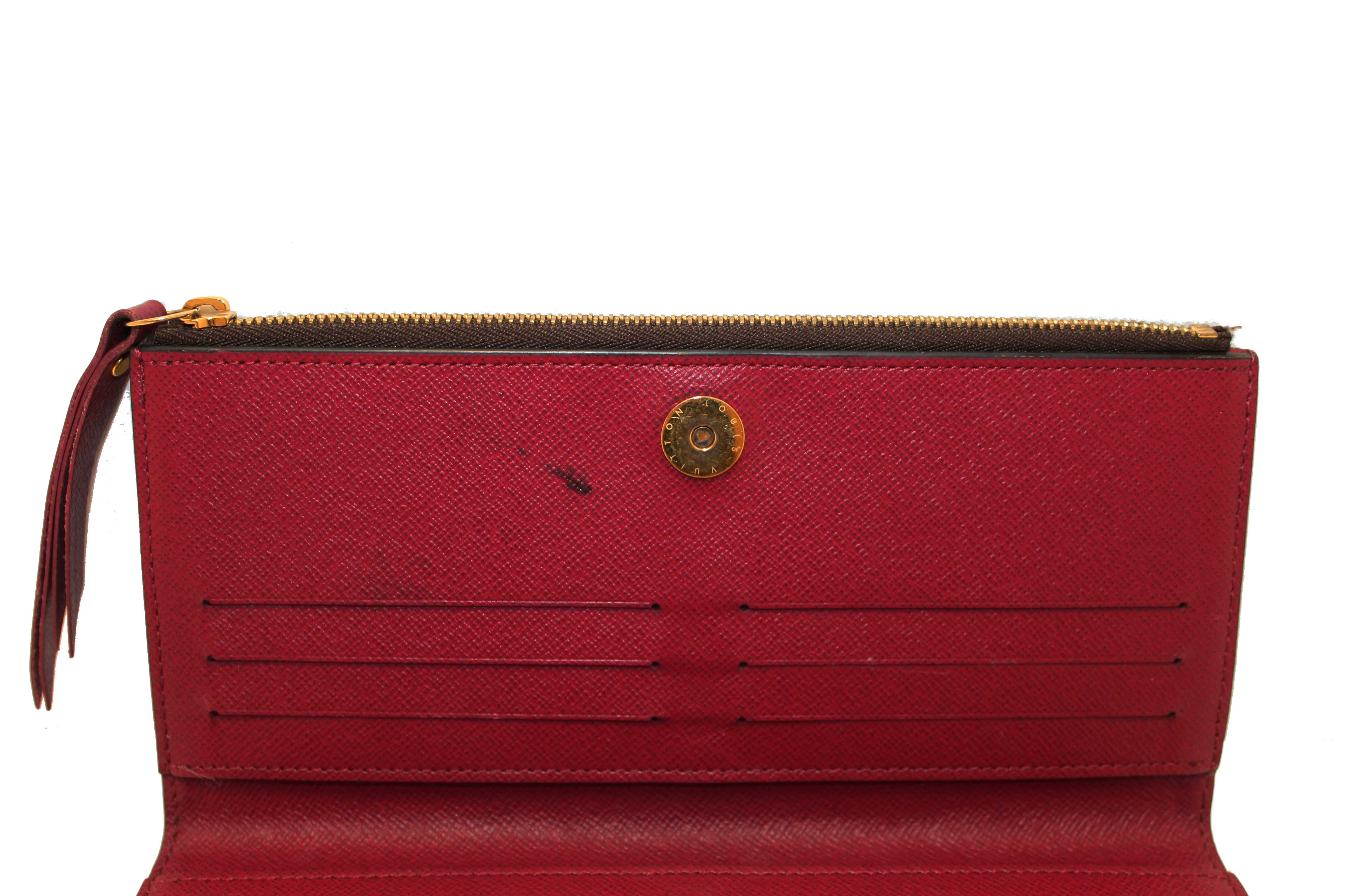 Authentic Louis Vuitton Classic Monogram Canvas with Fuchsia Leather Adele Wallet