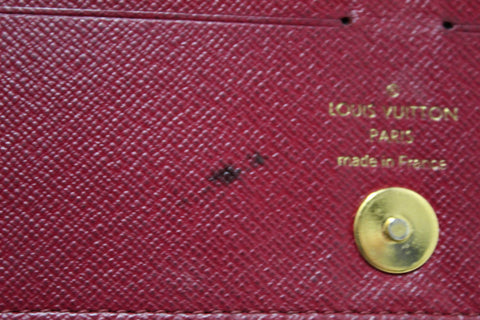 Authentic Louis Vuitton Classic Monogram Canvas with Fuchsia Leather Adele Wallet