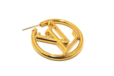 Authentic Louis Vuitton Gold Louise Loop GM Earrings