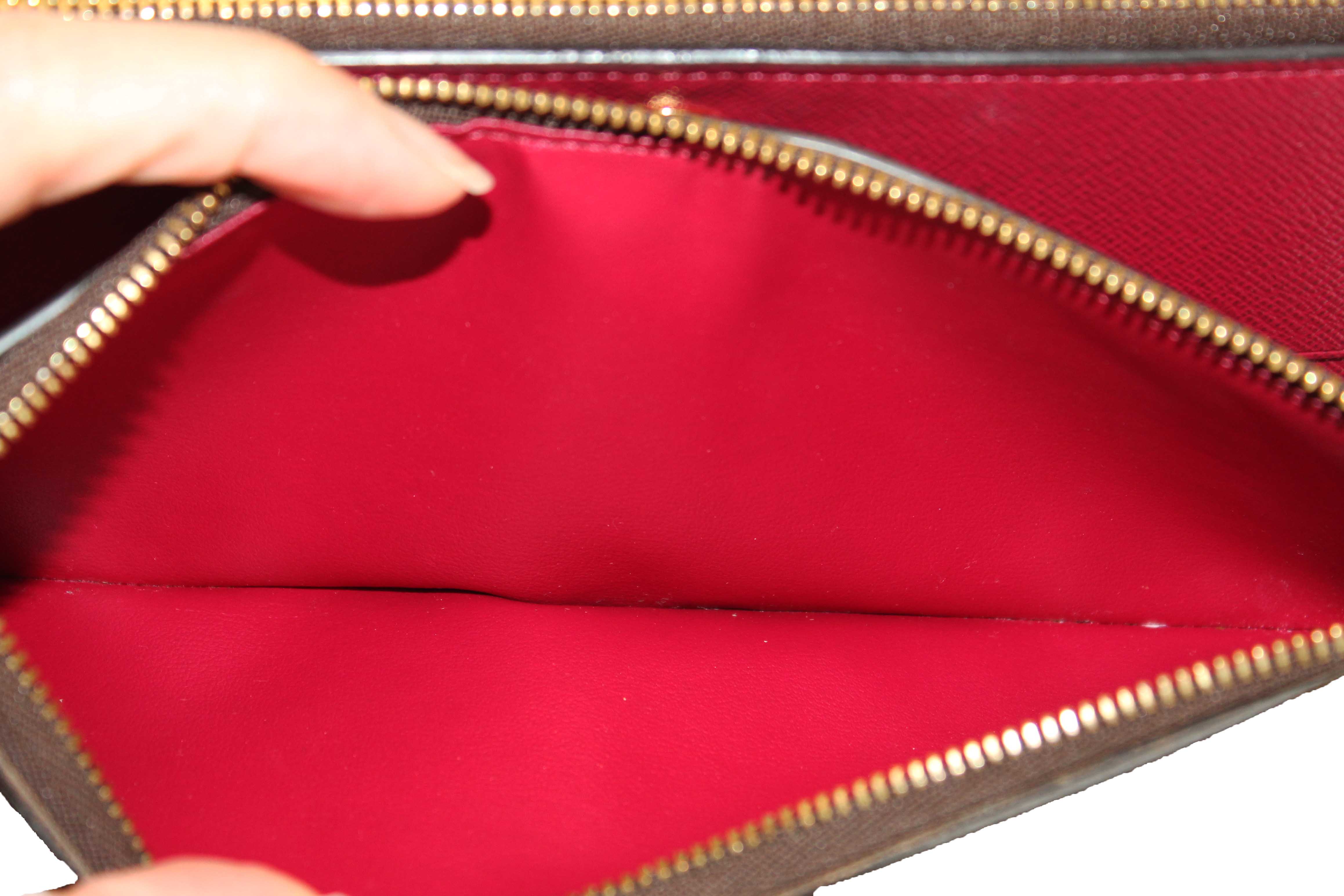 Authentic Louis Vuitton Classic Monogram Canvas with Fuchsia Leather Adele Wallet