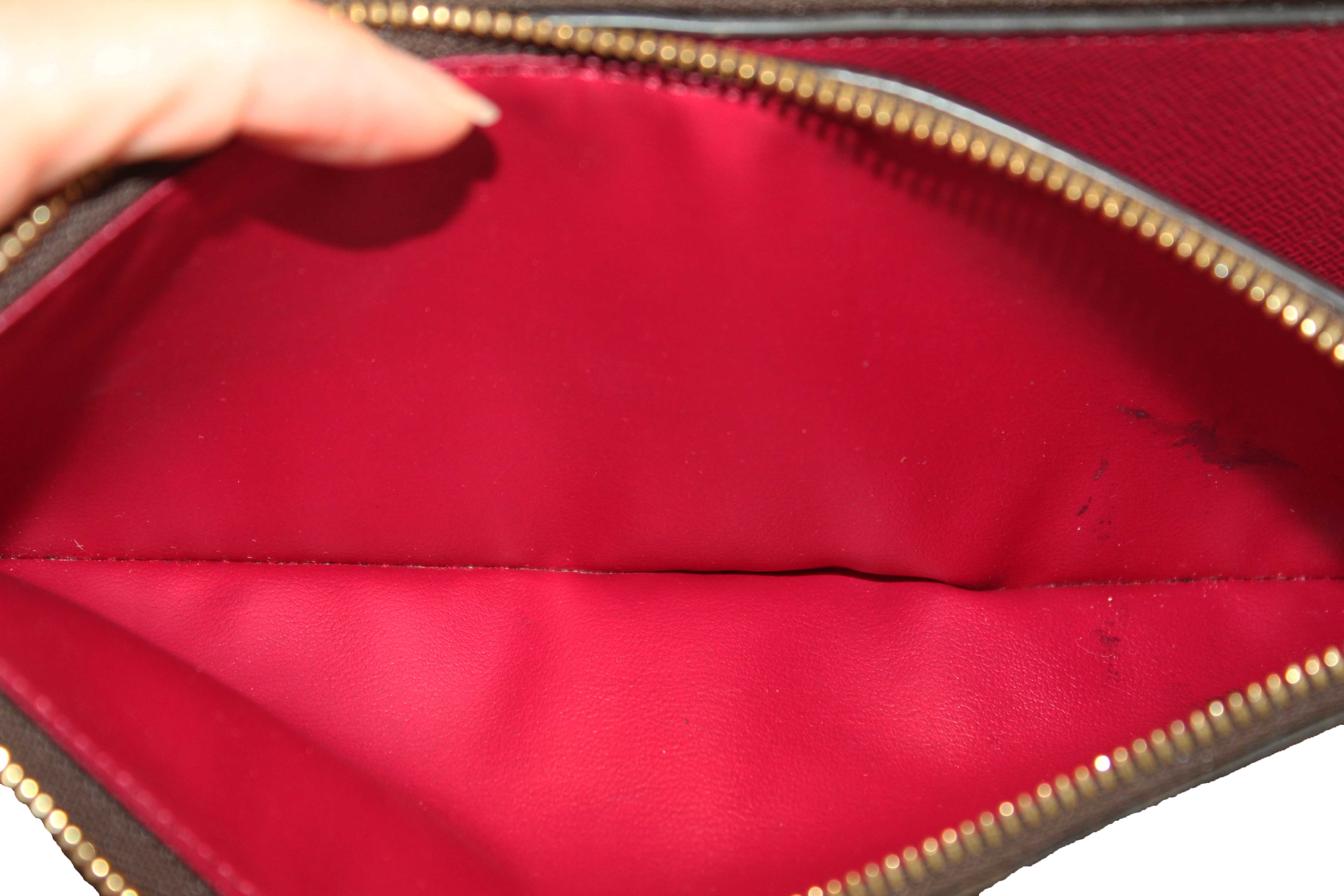 Authentic Louis Vuitton Classic Monogram Canvas with Fuchsia Leather Adele Wallet