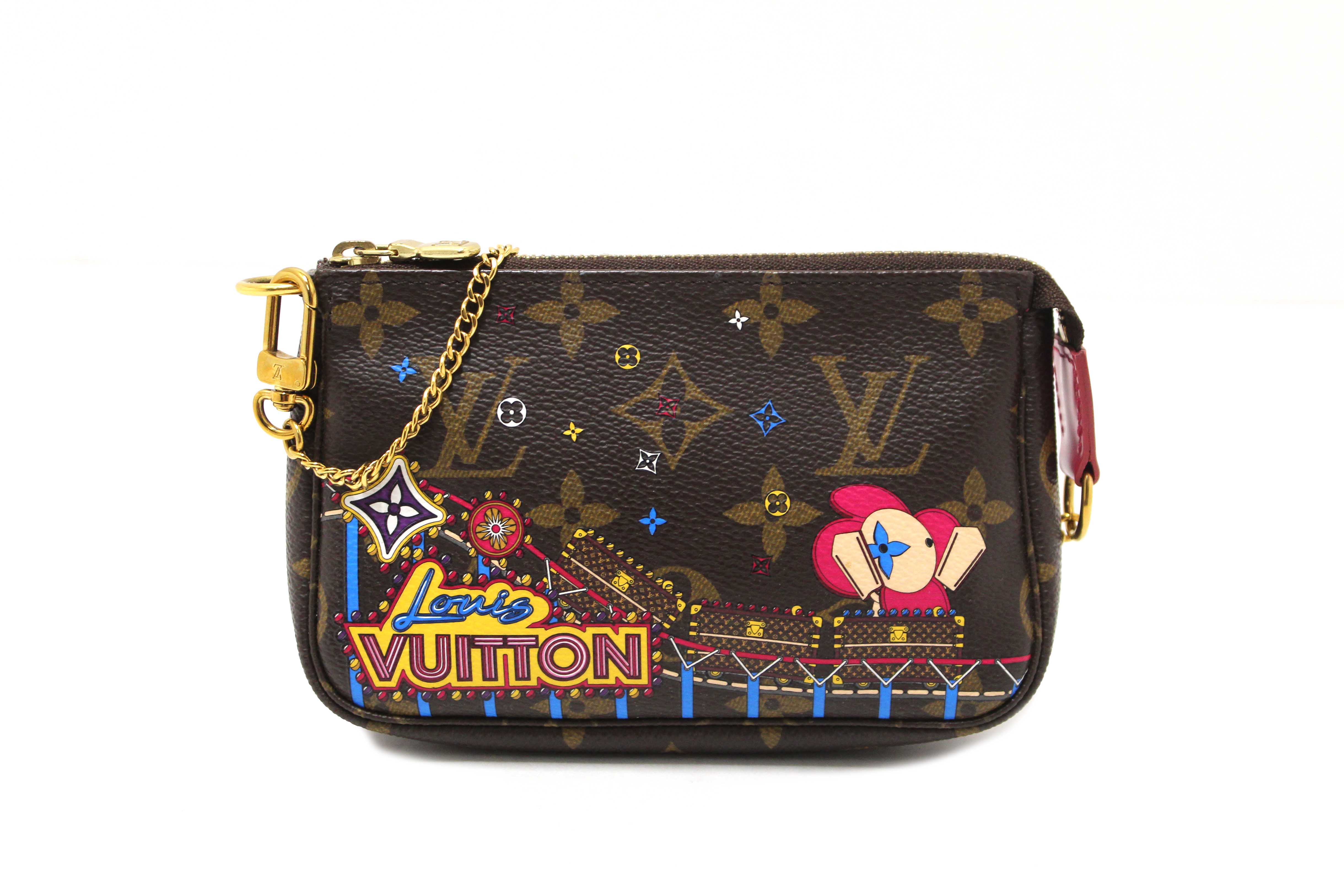 Authentic Louis Vuitton Limited Edition Monogram Animation Roller Coaster Mini Pochette Accessories Bag