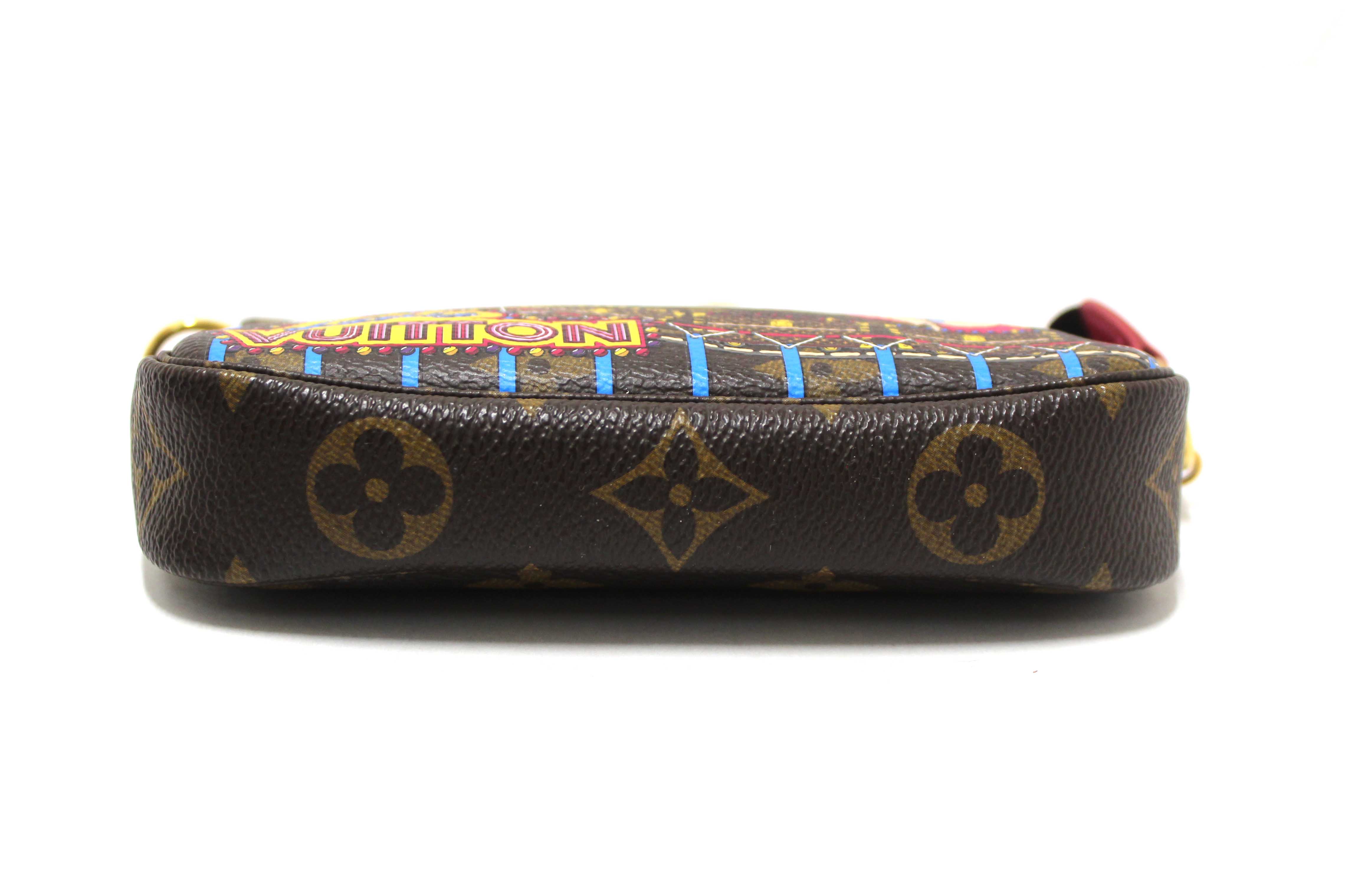 Authentic Louis Vuitton Limited Edition Monogram Animation Roller Coaster Mini Pochette Accessories Bag
