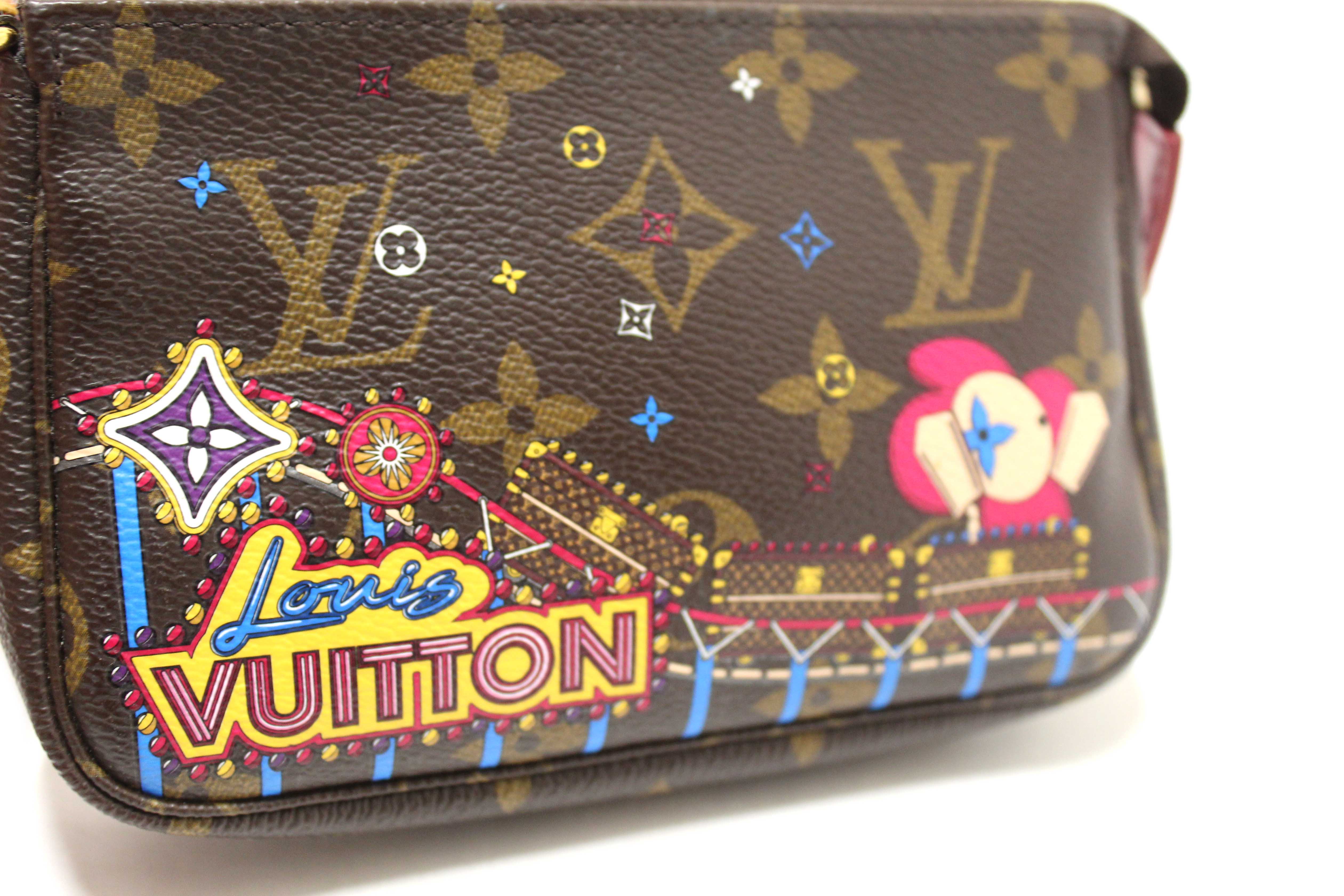 Authentic Louis Vuitton Limited Edition Monogram Animation Roller Coaster Mini Pochette Accessories Bag