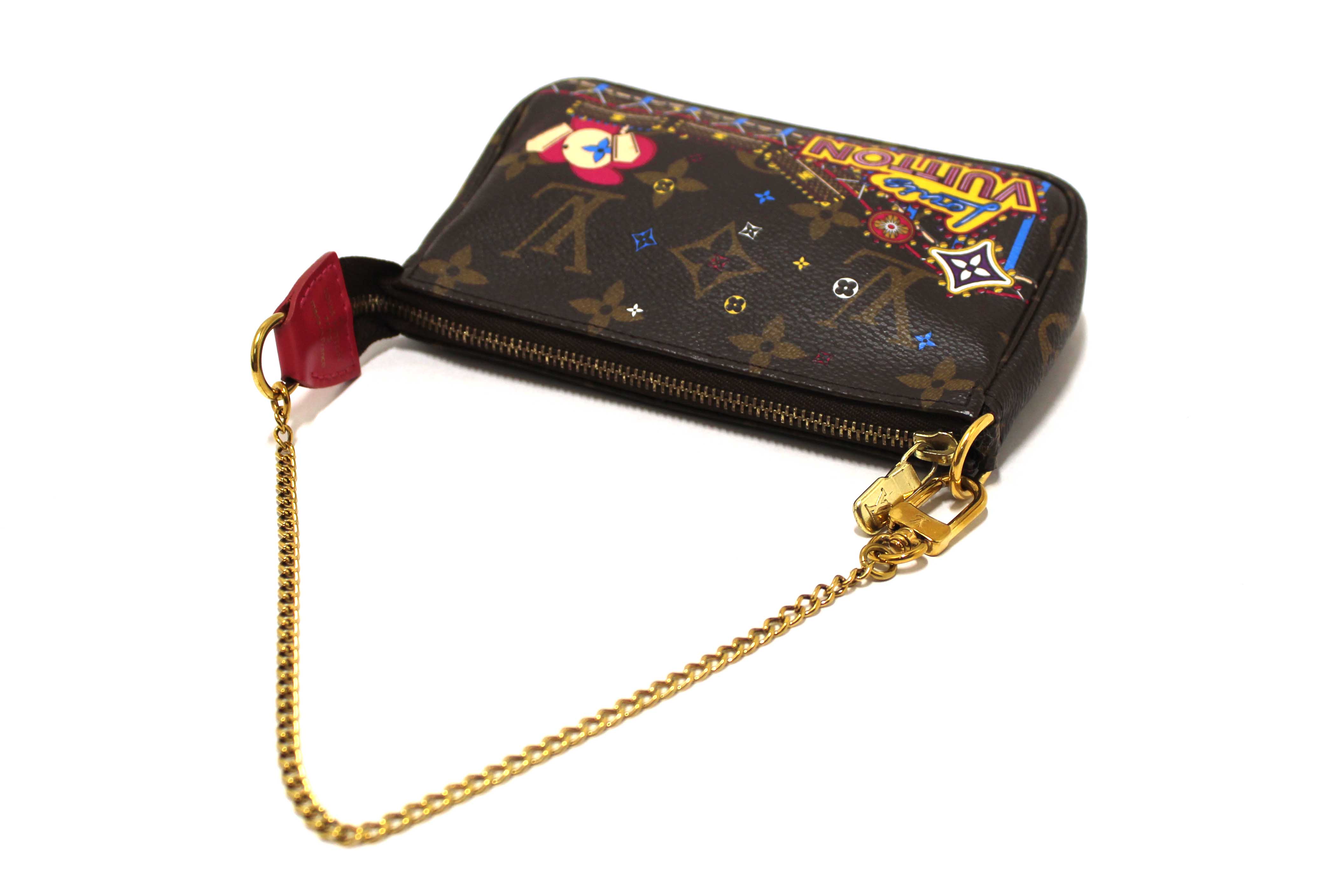 Authentic Louis Vuitton Limited Edition Monogram Animation Roller Coaster Mini Pochette Accessories Bag
