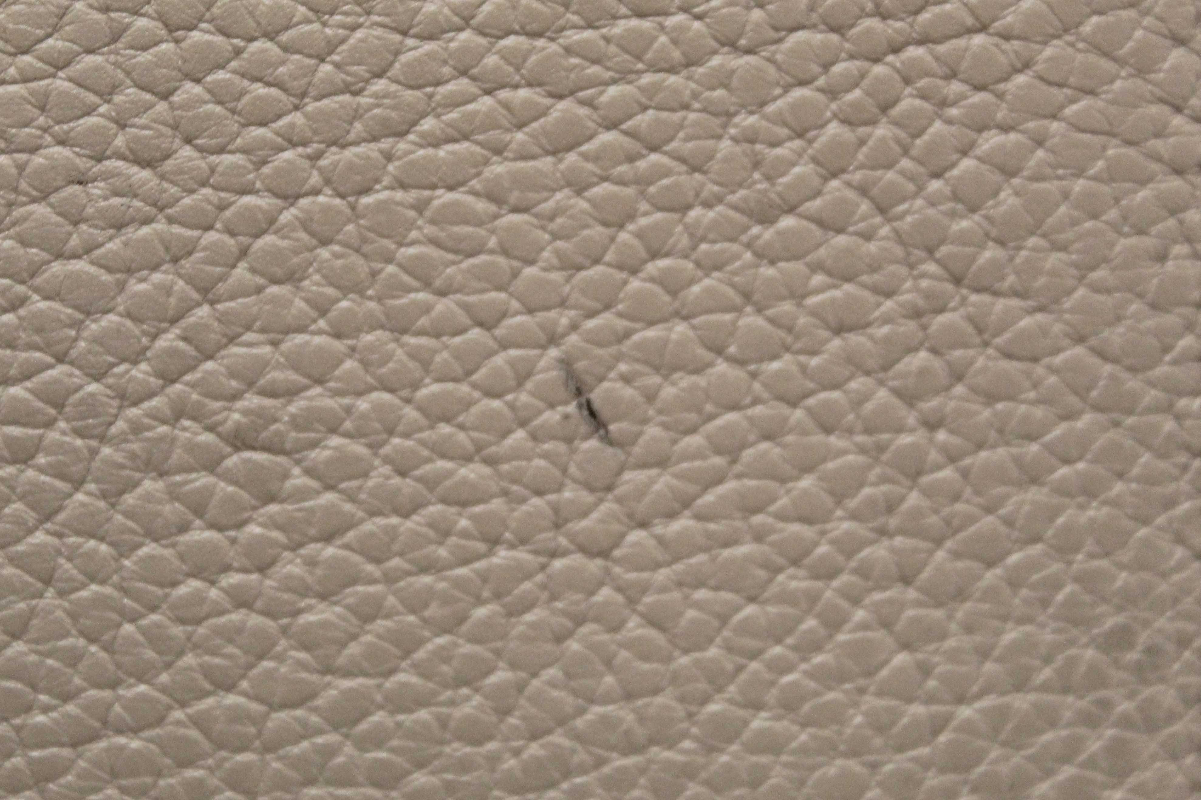 Authentic Louis Vuitton Galet Grey Grained Taurillon Leather LV Vertical Wallet