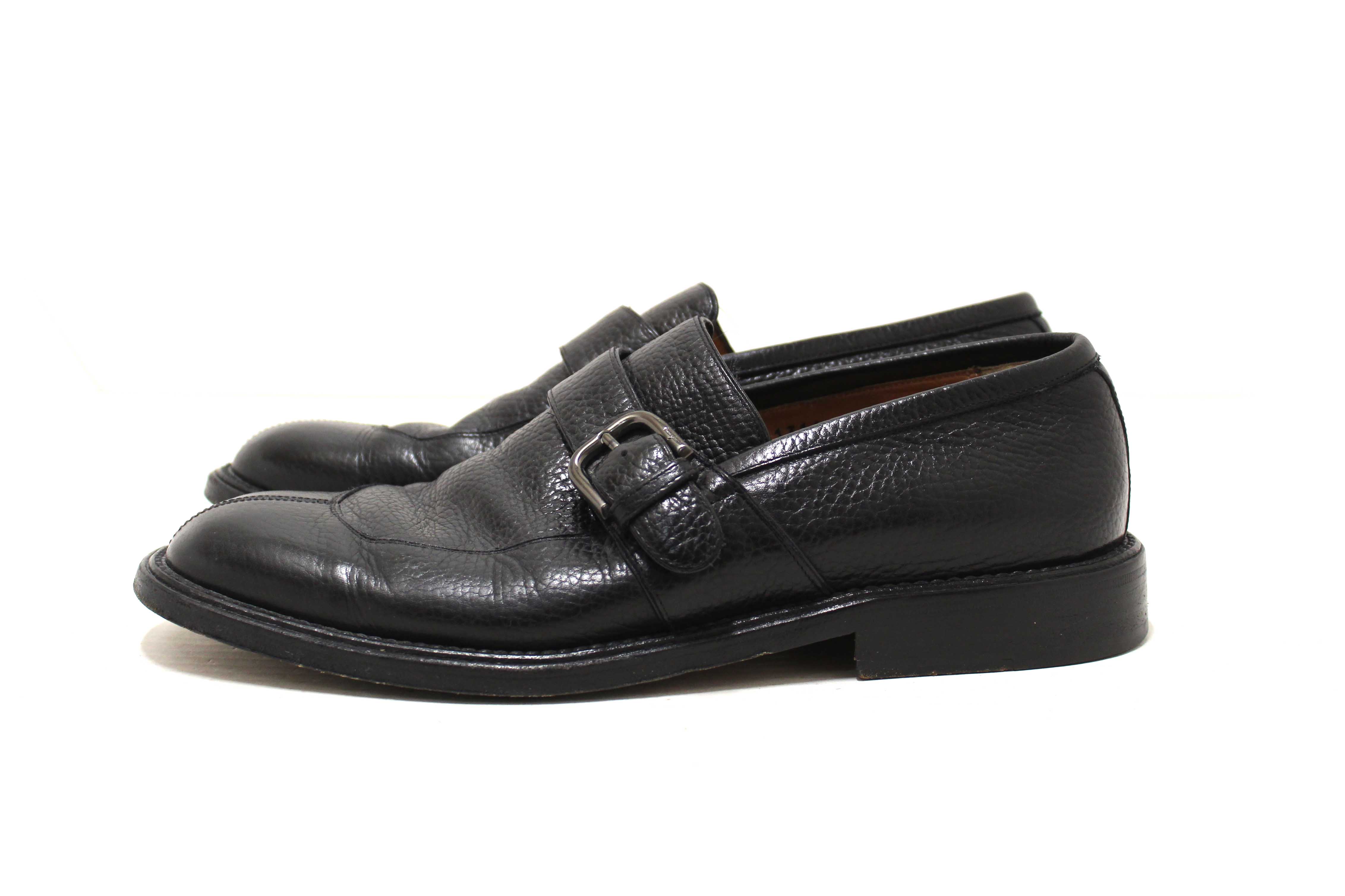 Salvatore Ferragamo Men's Black Caspian Soft Leather Buckle Loafer Dress Shoes Size 7.5