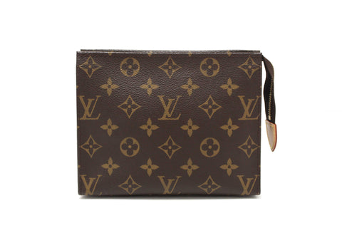 Authentic Louis Vuitton Classic Monogram Toiletry Pouch 19 Cosmetic Bag