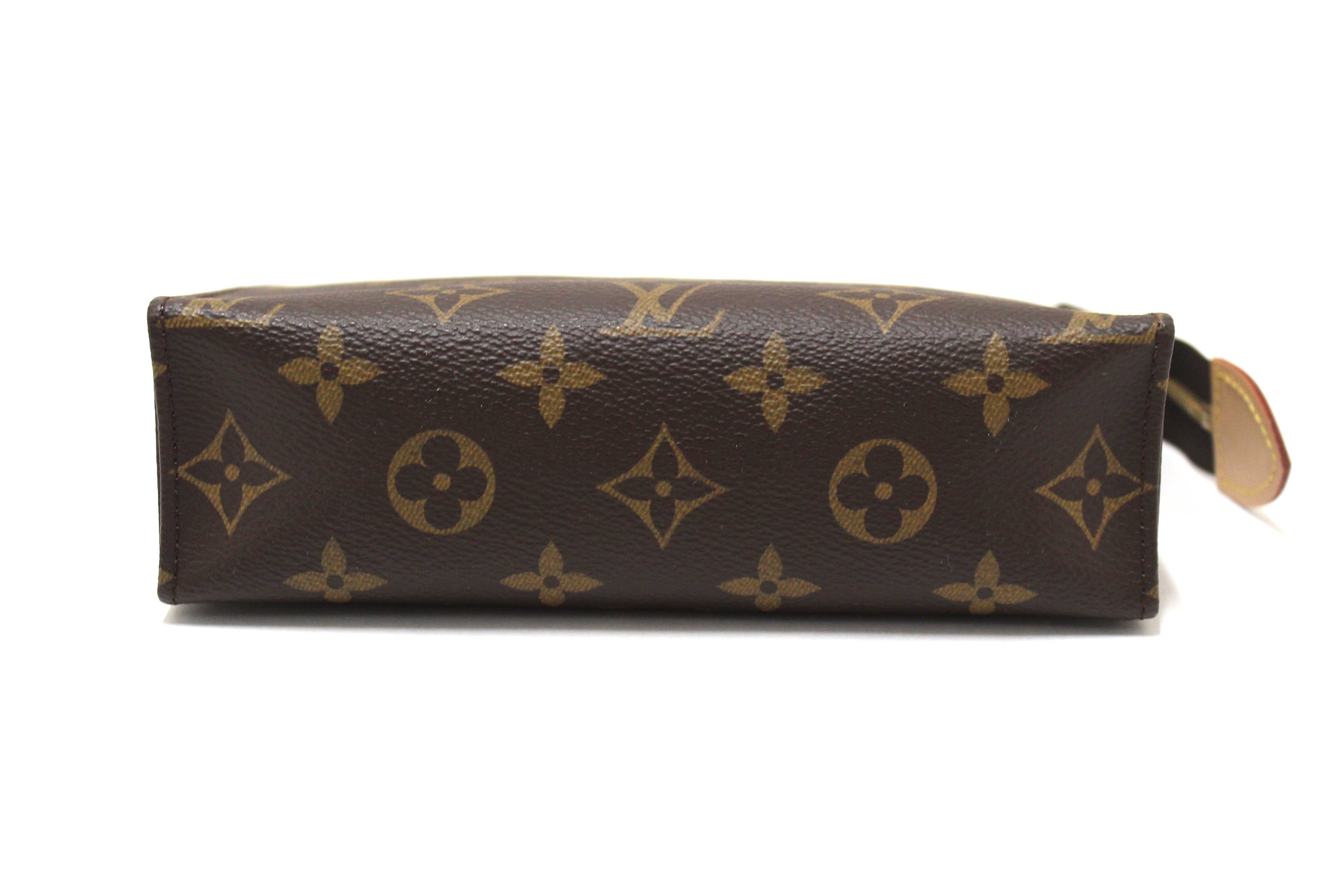 Authentic Louis Vuitton Classic Monogram Toiletry Pouch 19 Cosmetic Bag