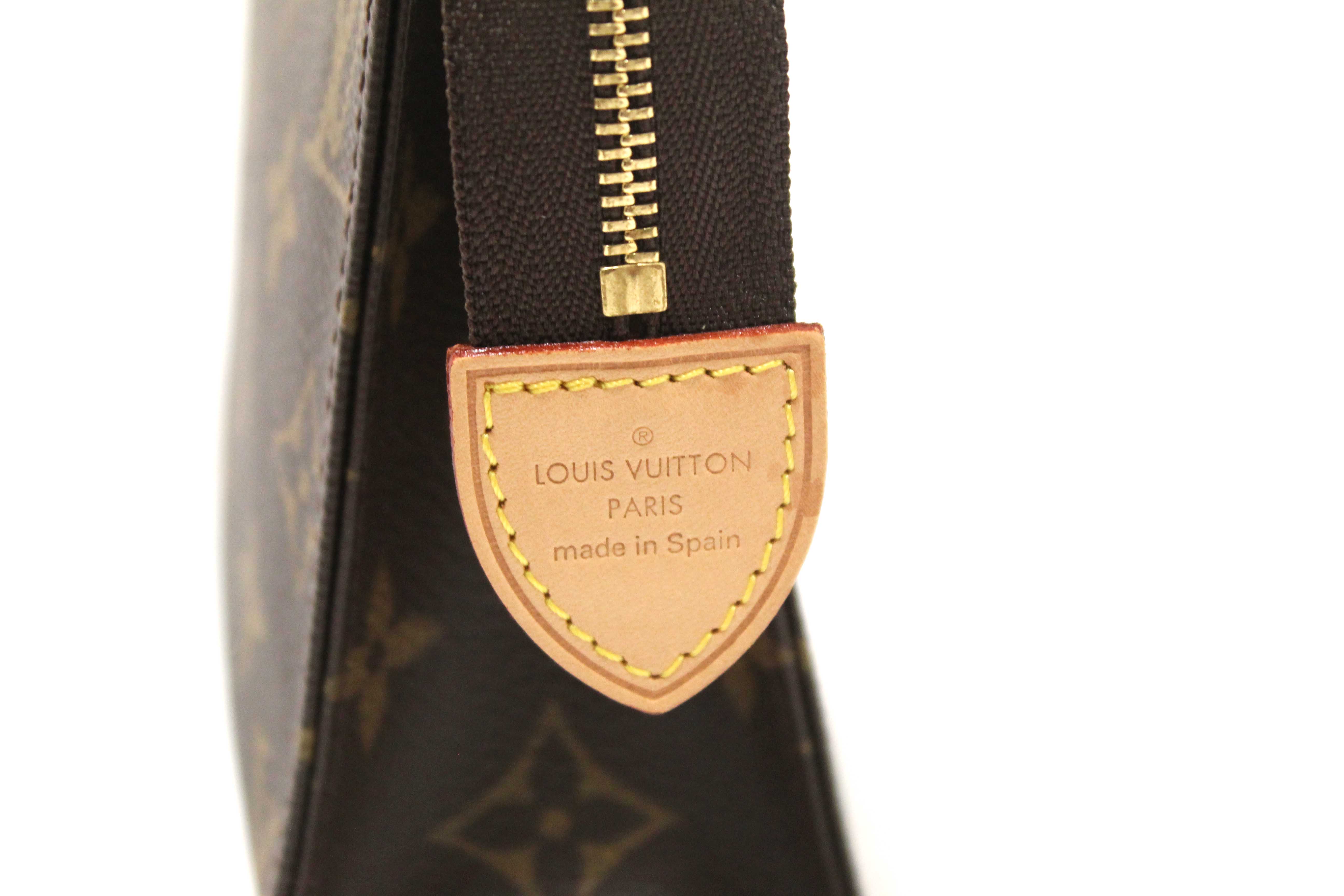 Authentic Louis Vuitton Classic Monogram Toiletry Pouch 19 Cosmetic Bag