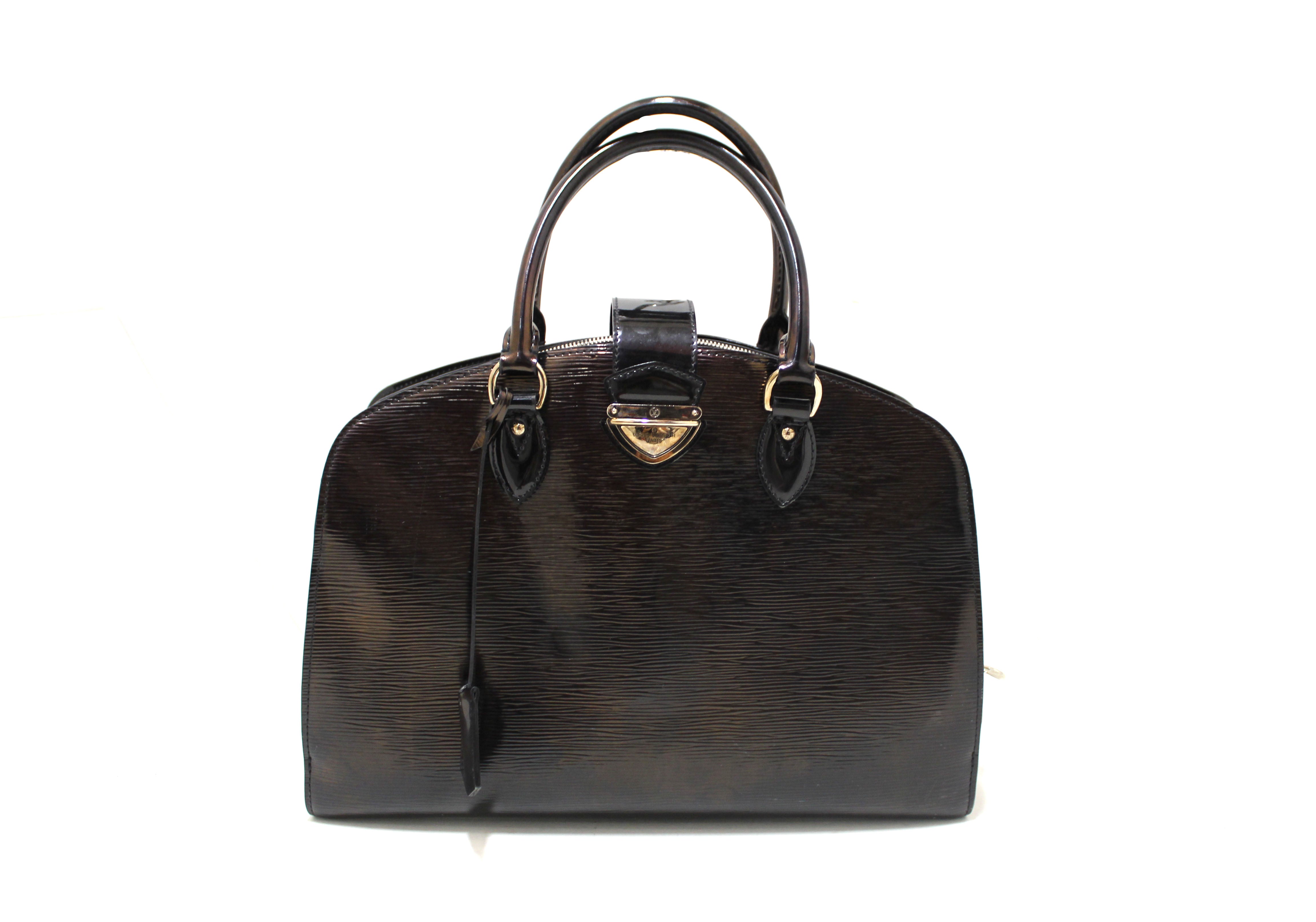Authentic Louis Vuitton Black Electric Epi Leather Pont-Neuf GM Handbag