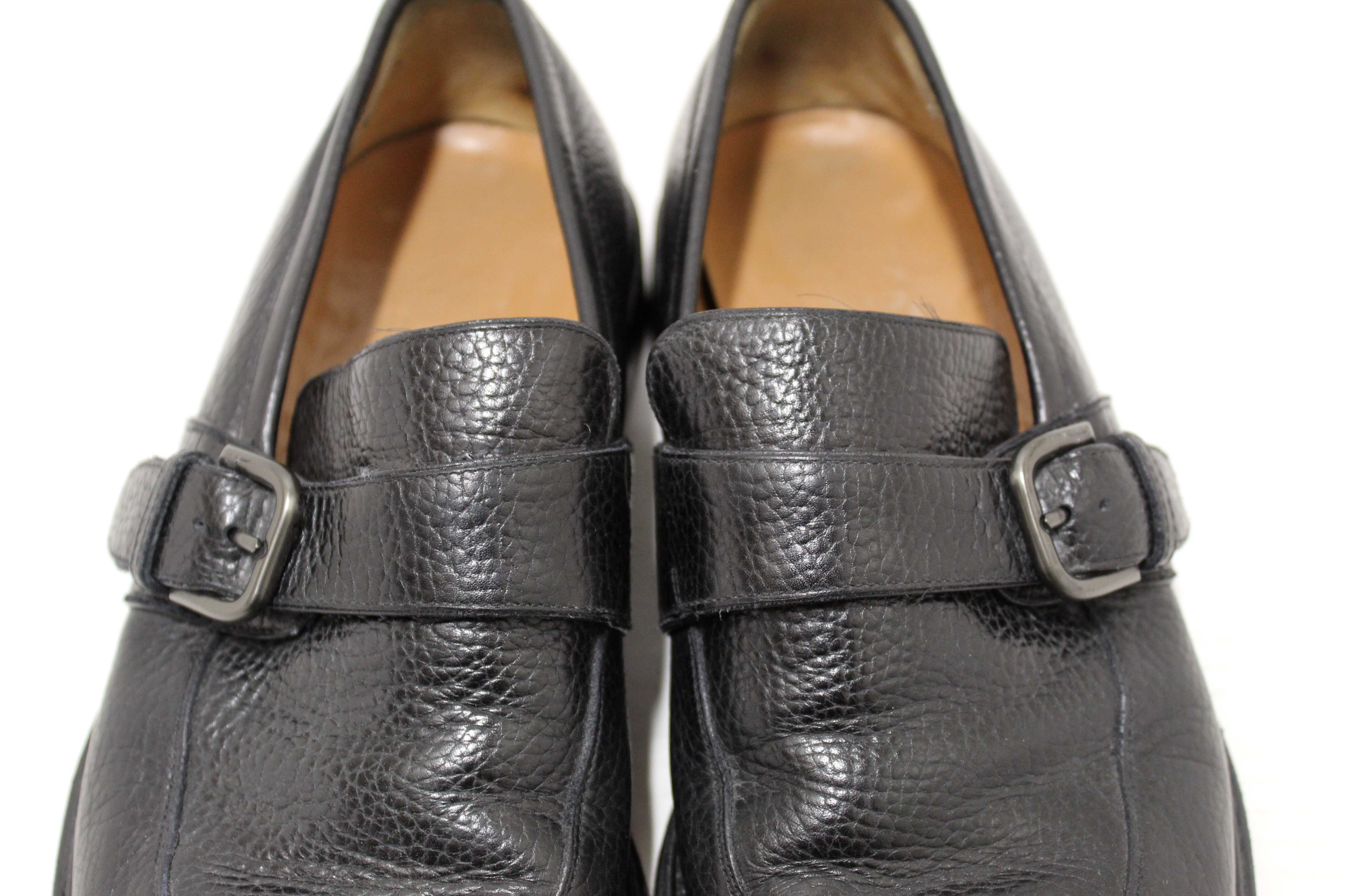 Salvatore Ferragamo Men's Black Caspian Soft Leather Buckle Loafer Dre – Paris Station Shop