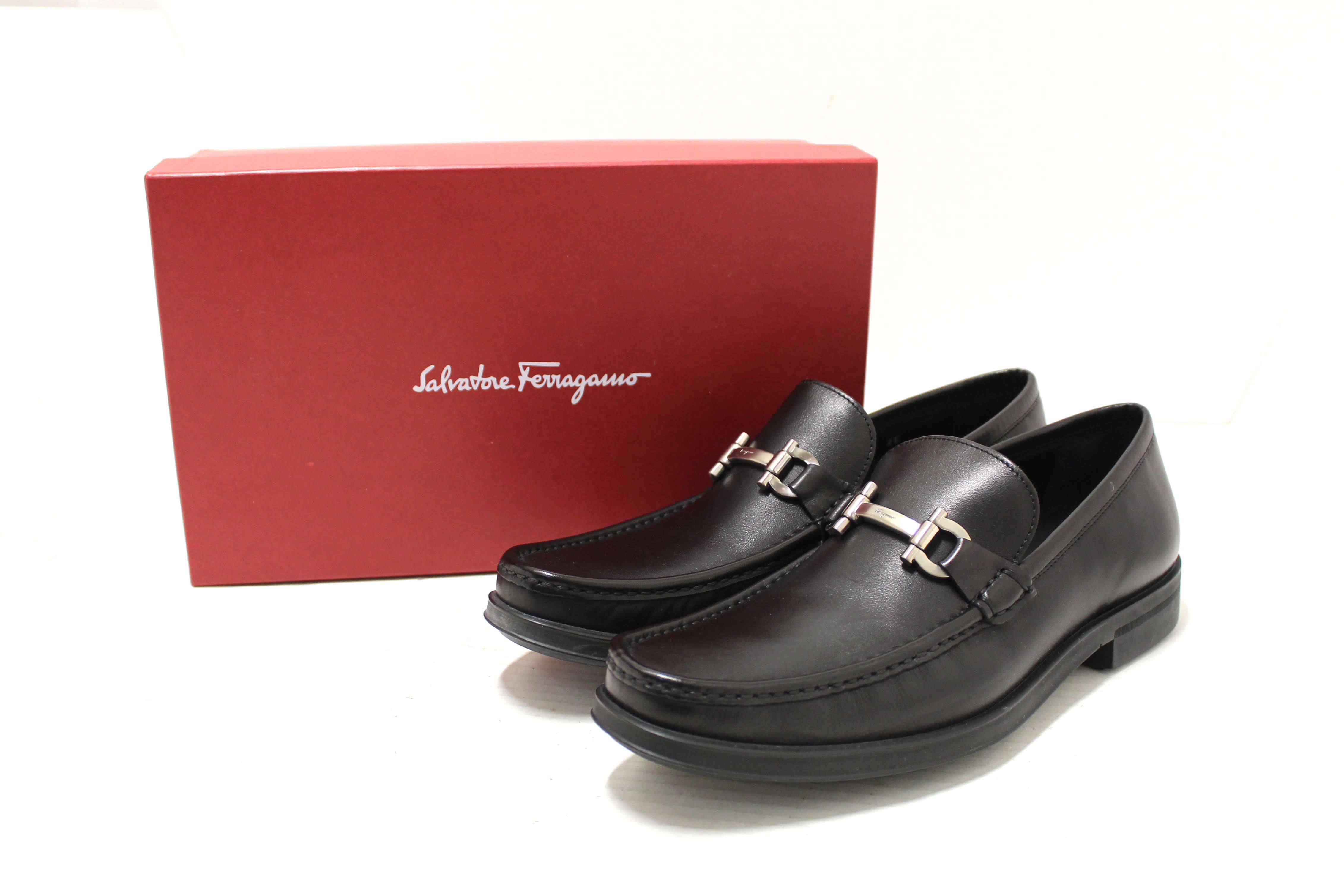 Salvatore Ferragamo Men Gancini Bit Moccasin Black Size 8