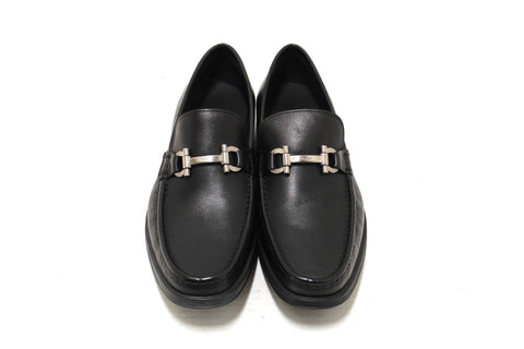 Authentic Salvatore Ferragamo Men's Black Leather Teblado Loafer Dress Shoes size 8